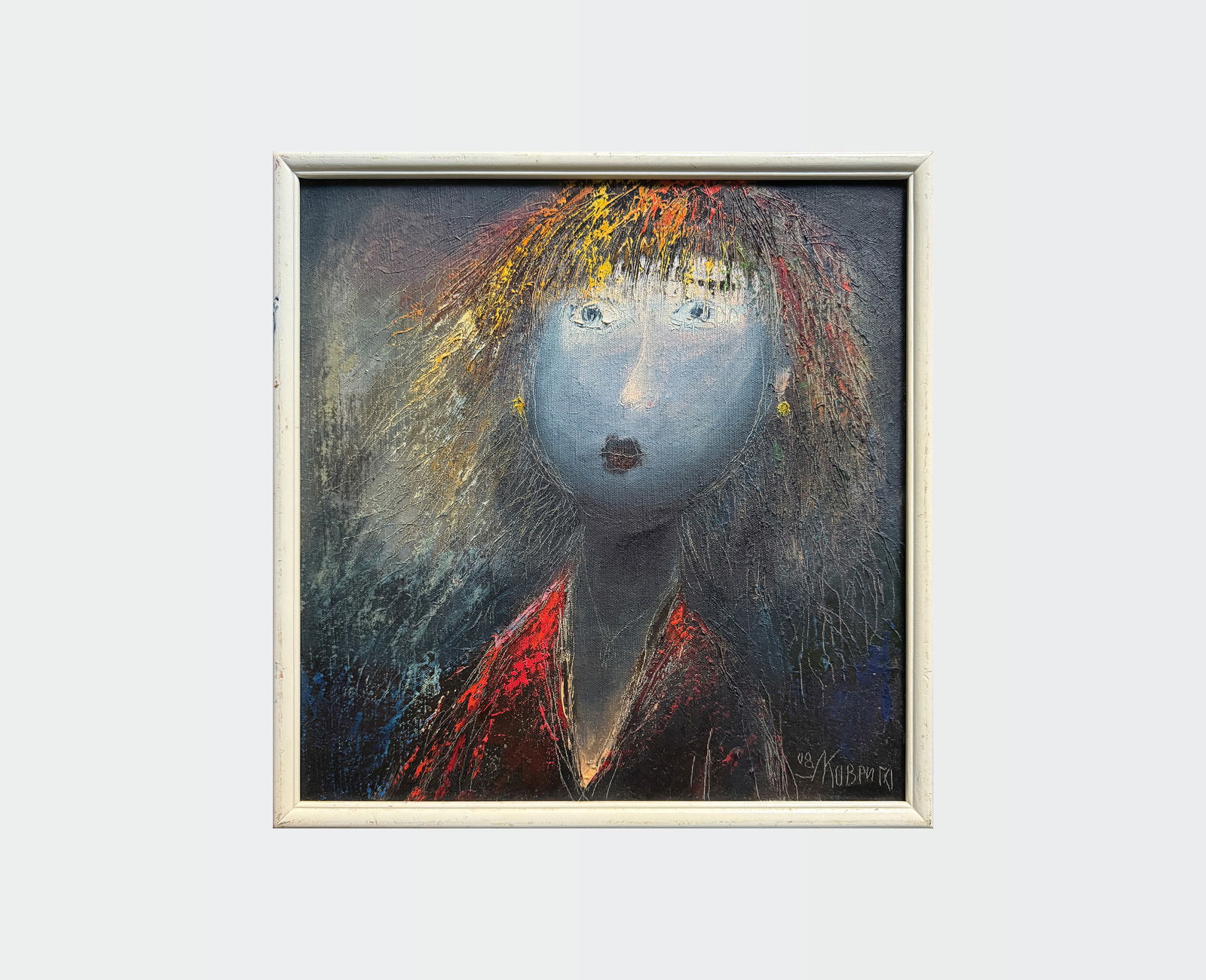 Abstract Oil painting with portrait K. Leonid - 2