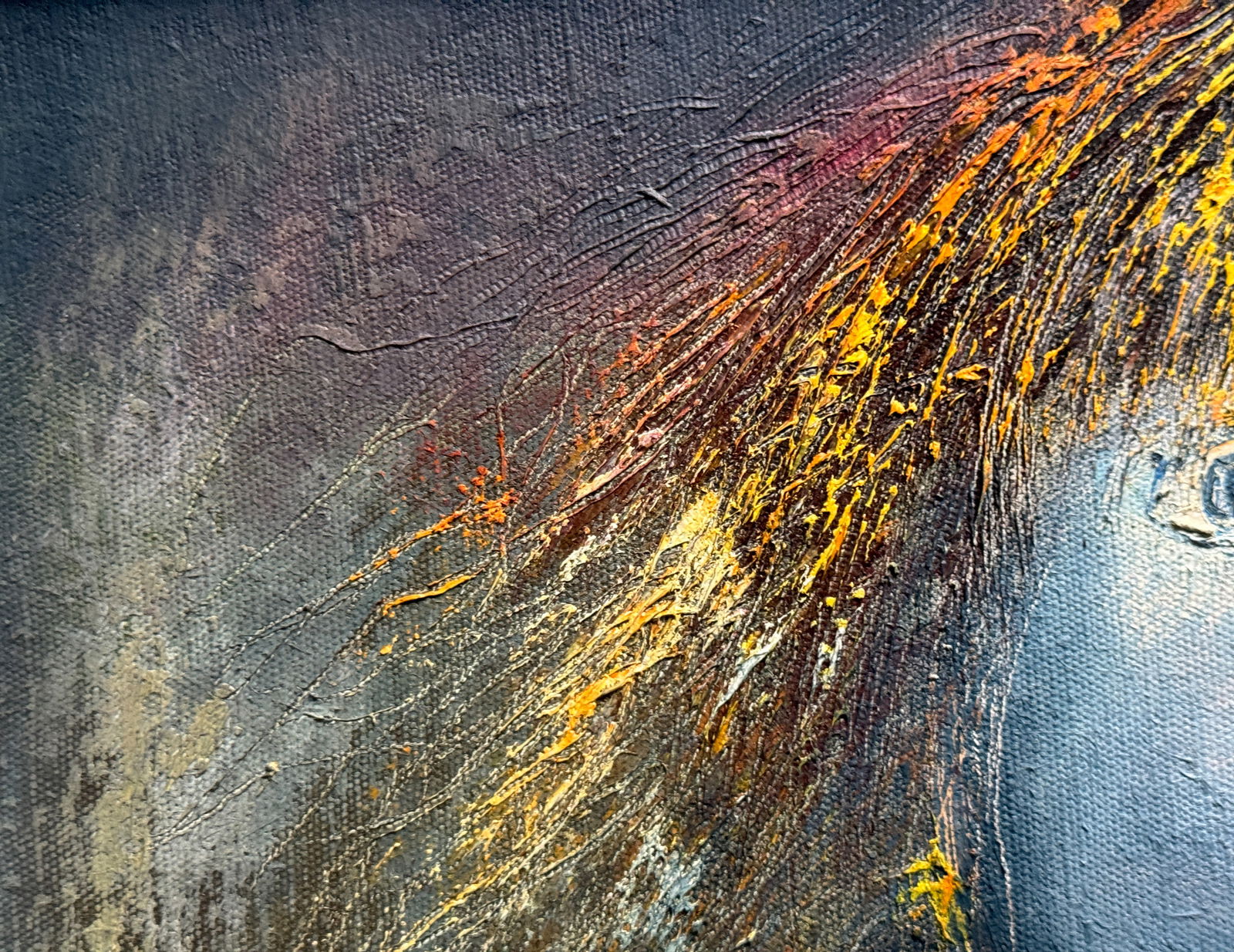 Abstract Oil painting with portrait K. Leonid - 3