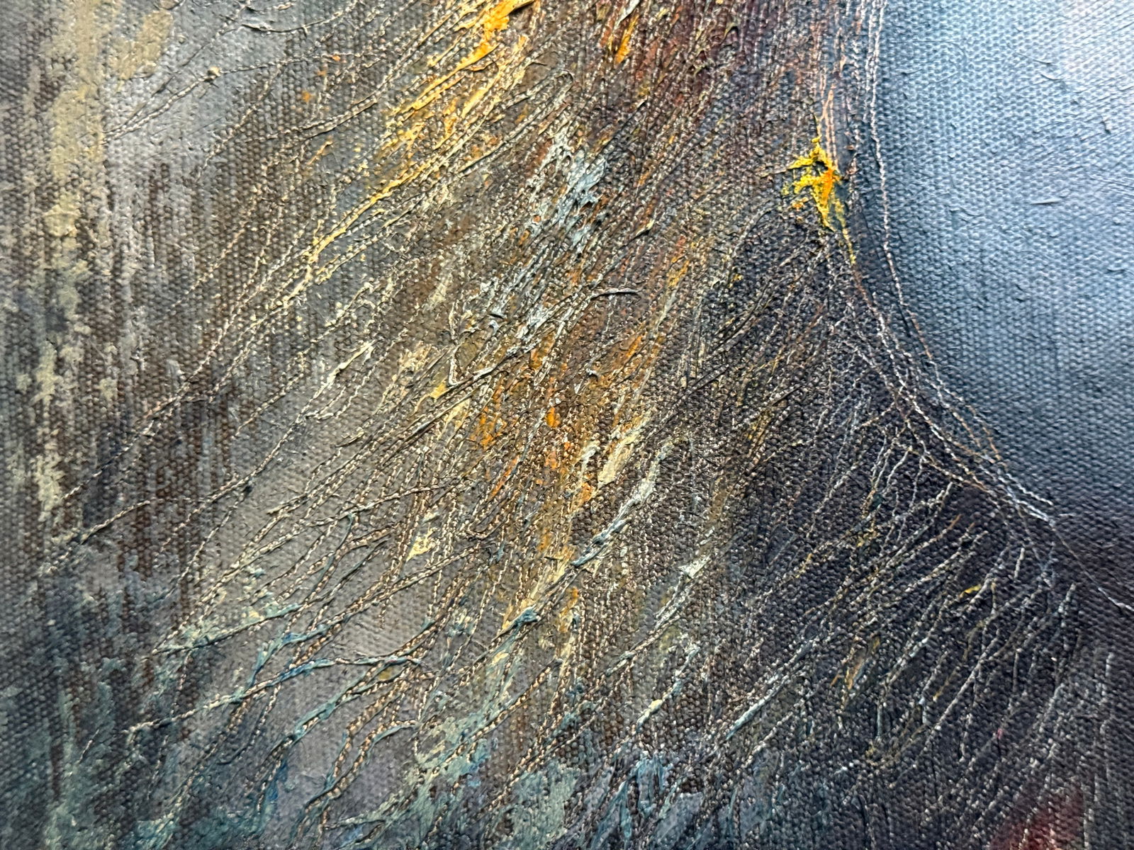 Abstract Oil painting with portrait K. Leonid - 4