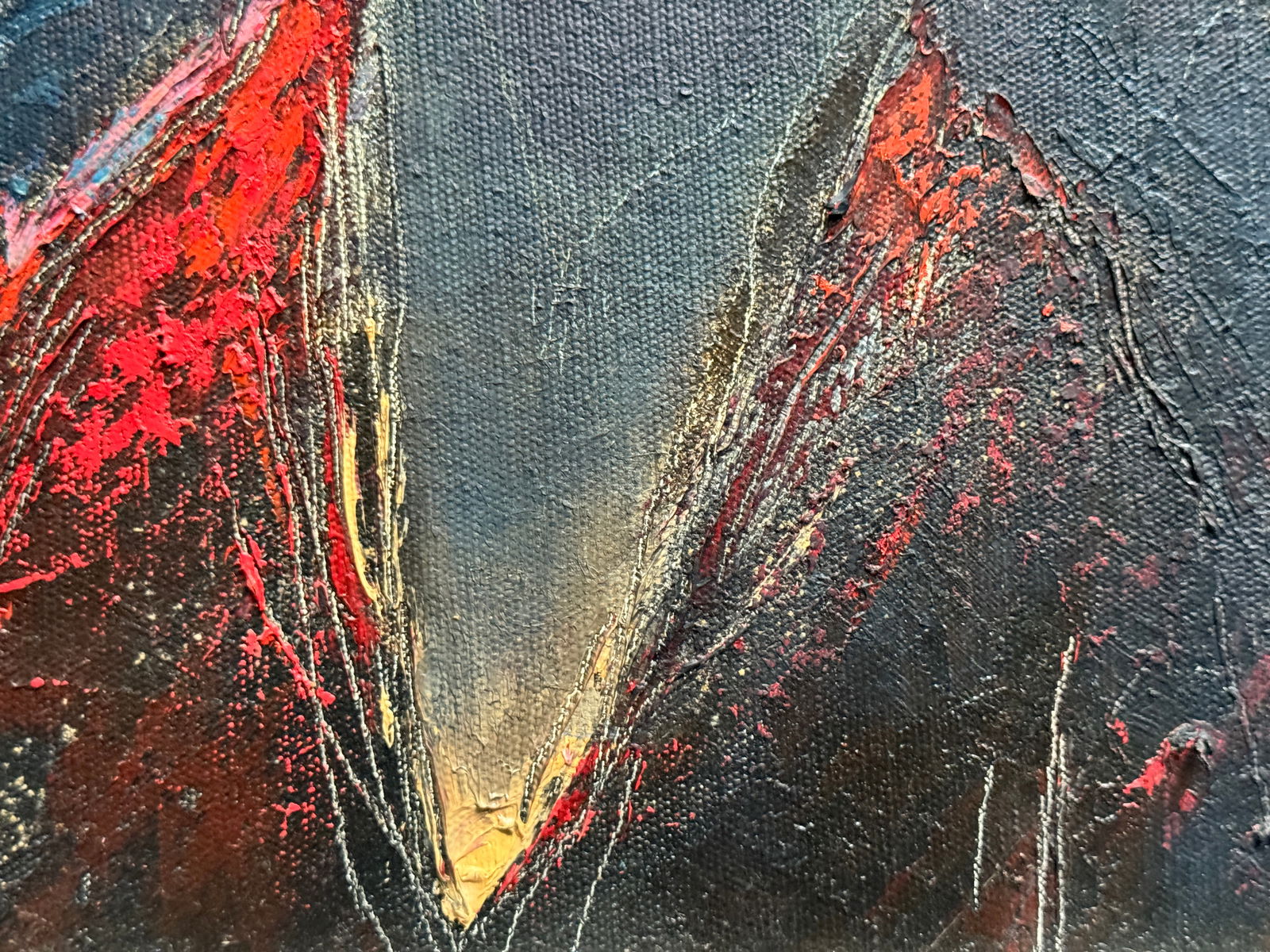 Abstract Oil painting with portrait K. Leonid - 7