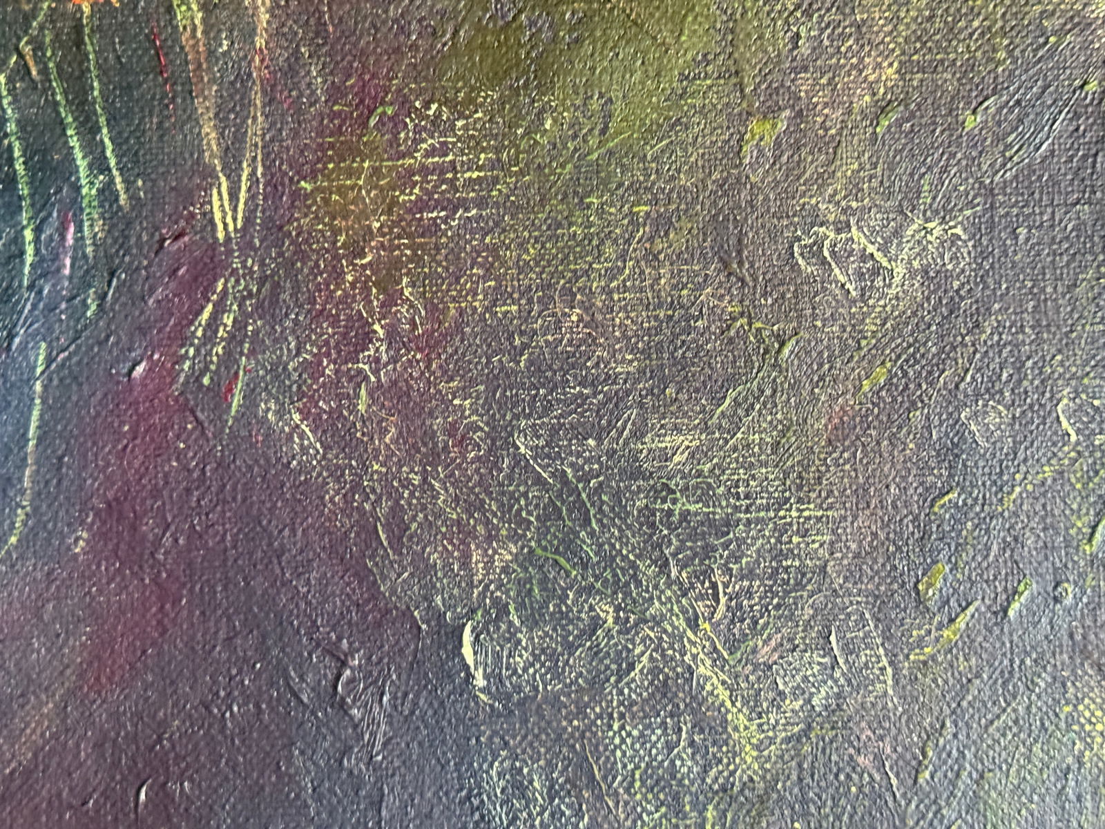 Abstract Oil painting with frame red hat K. Leonid - 12