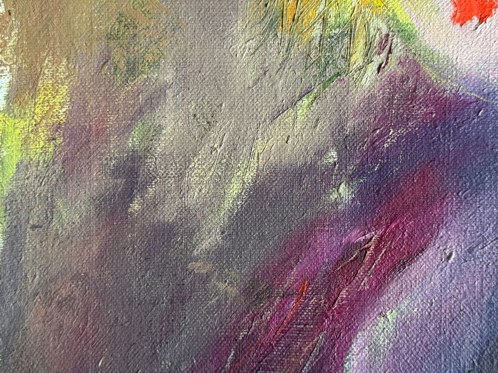 Abstract Oil painting with frame red hat K. Leonid - 4