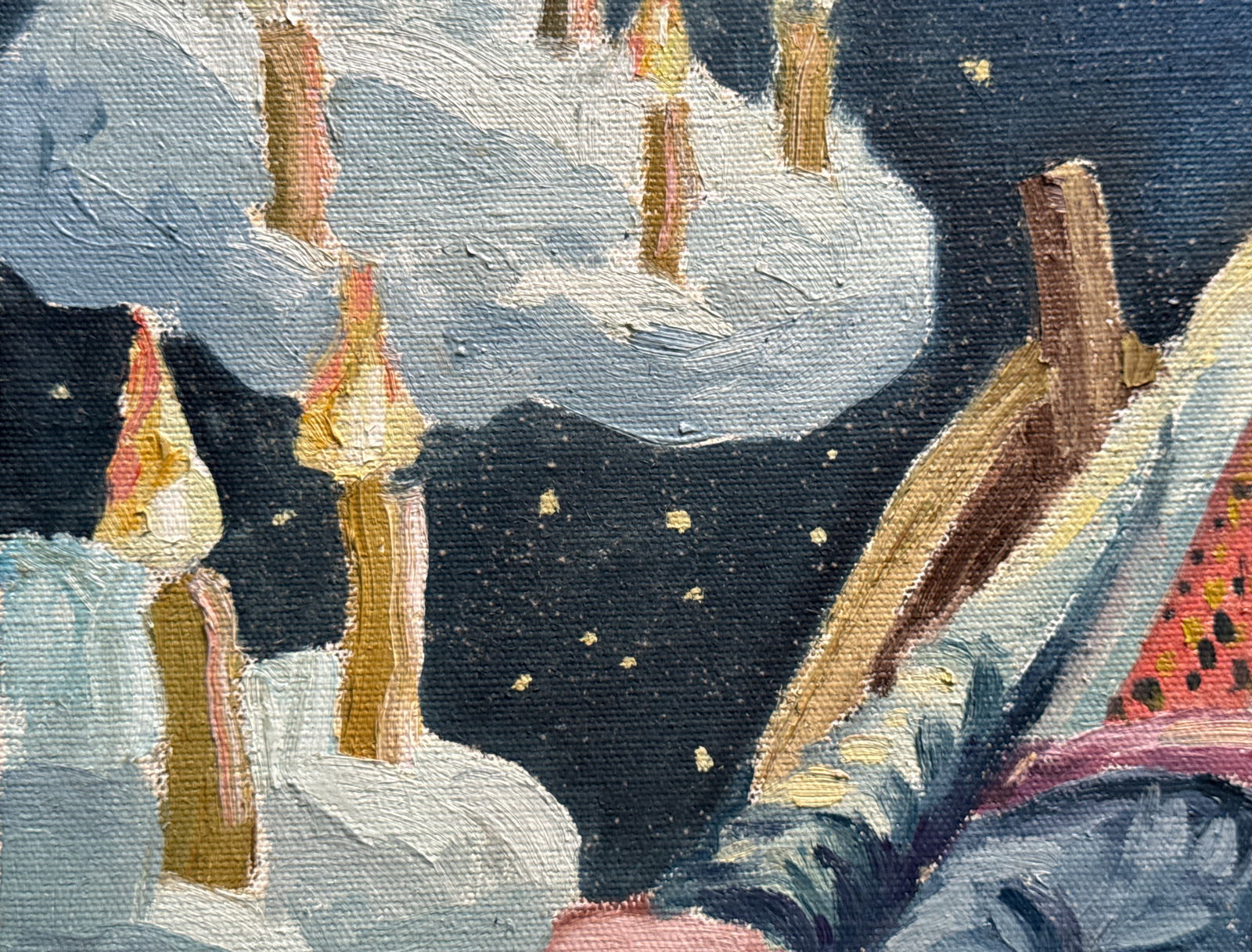 Oil painting with frame Flying ship K. Leonid - 3