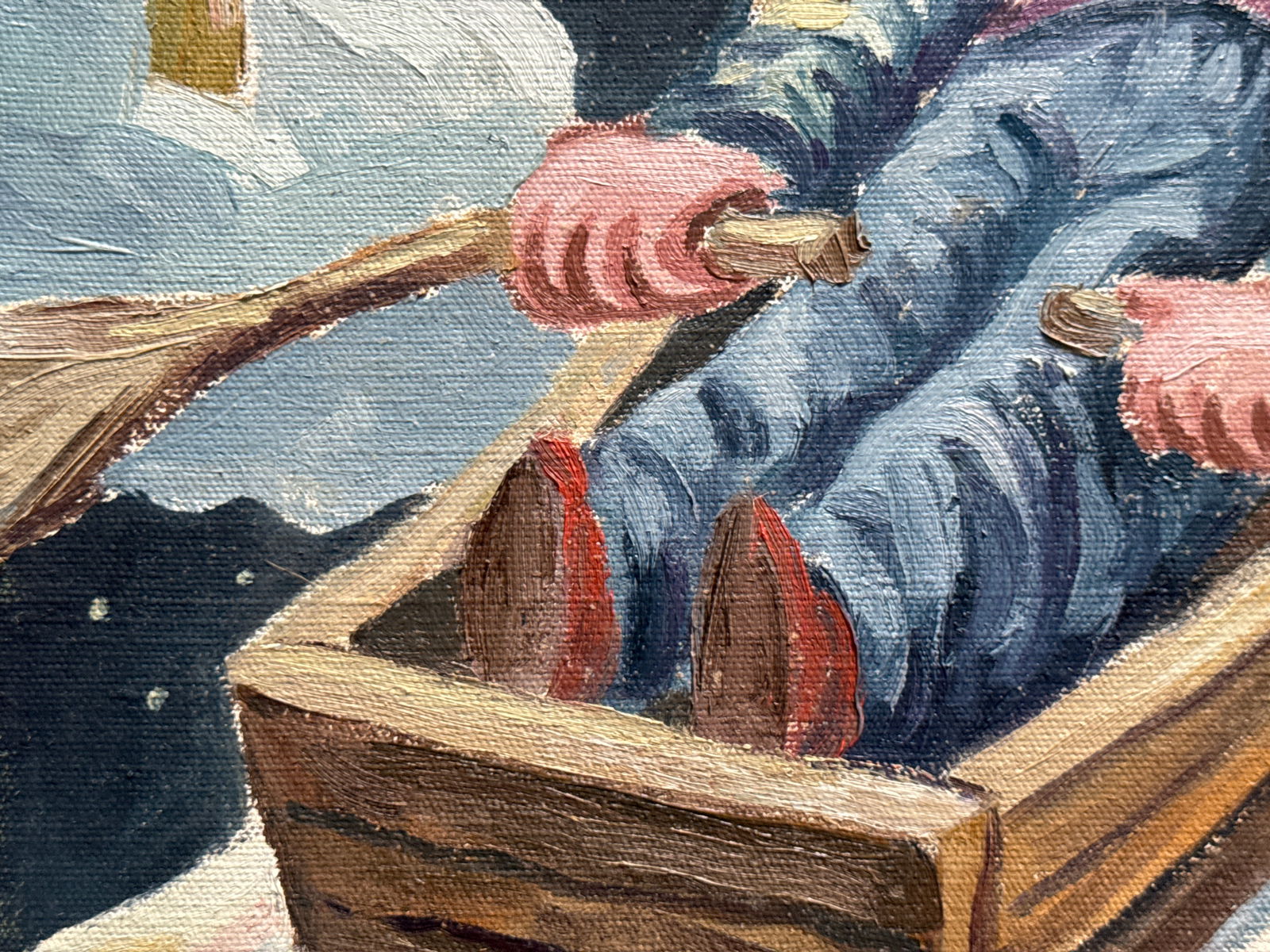 Oil painting with frame Flying ship K. Leonid - 4