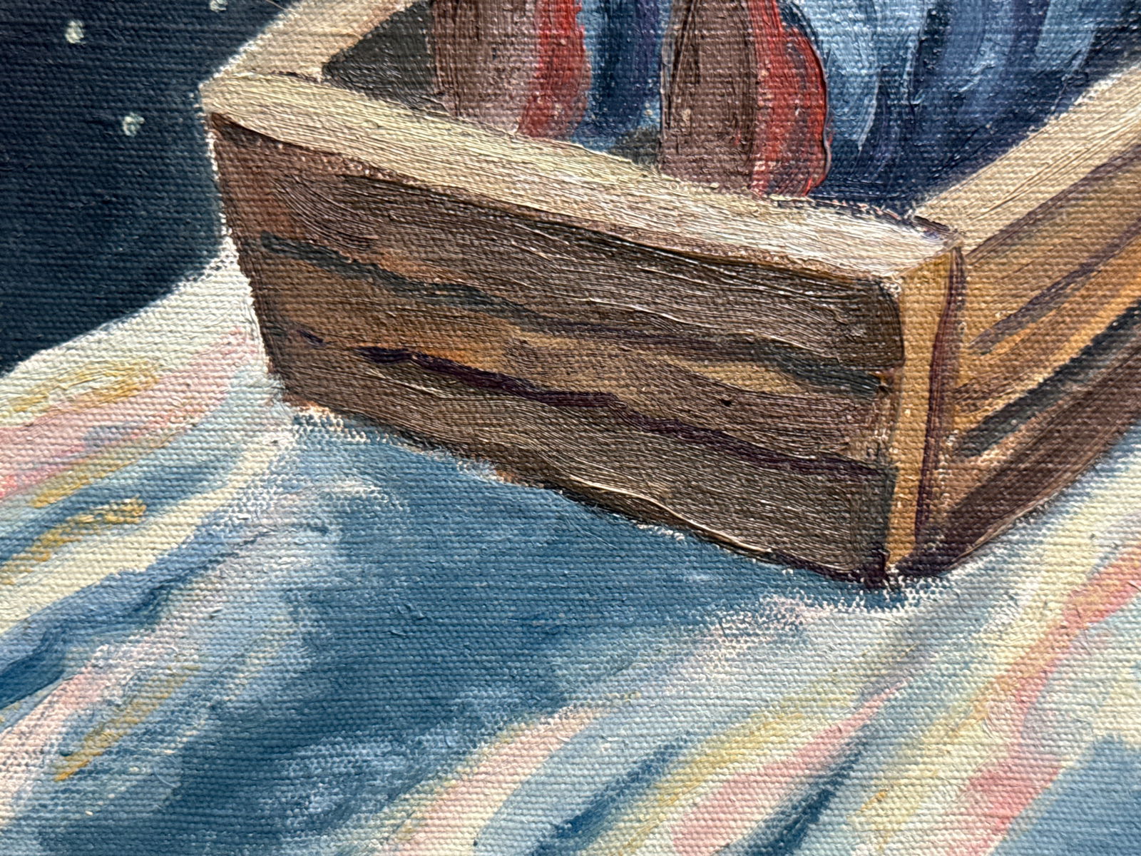 Oil painting with frame Flying ship K. Leonid - 5