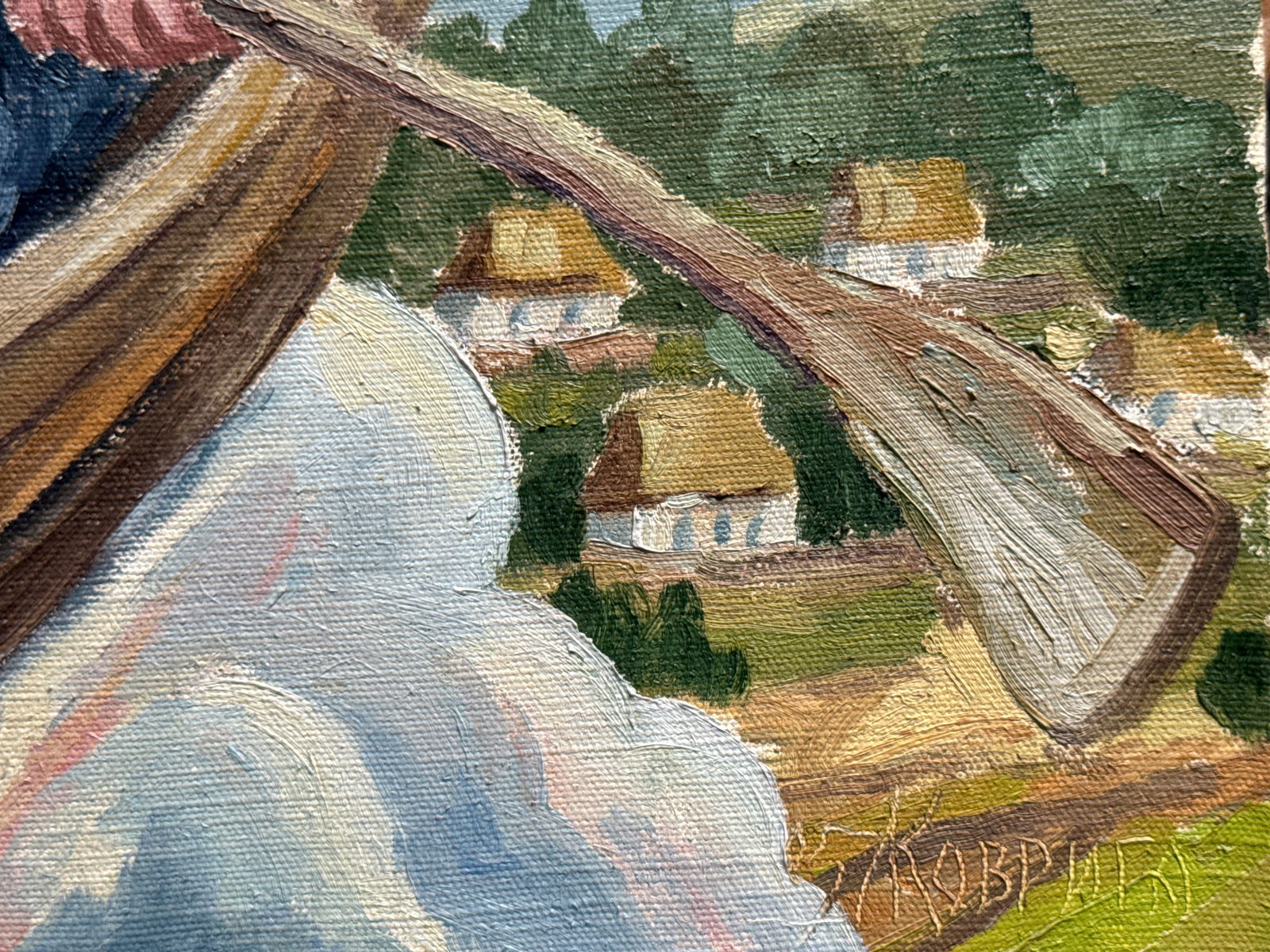 Oil painting with frame Flying ship K. Leonid - 6