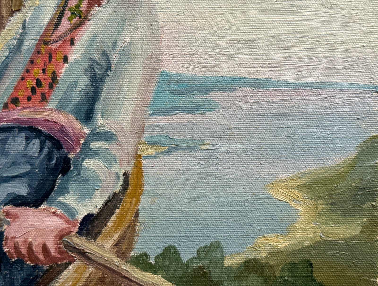 Oil painting with frame Flying ship K. Leonid - 7