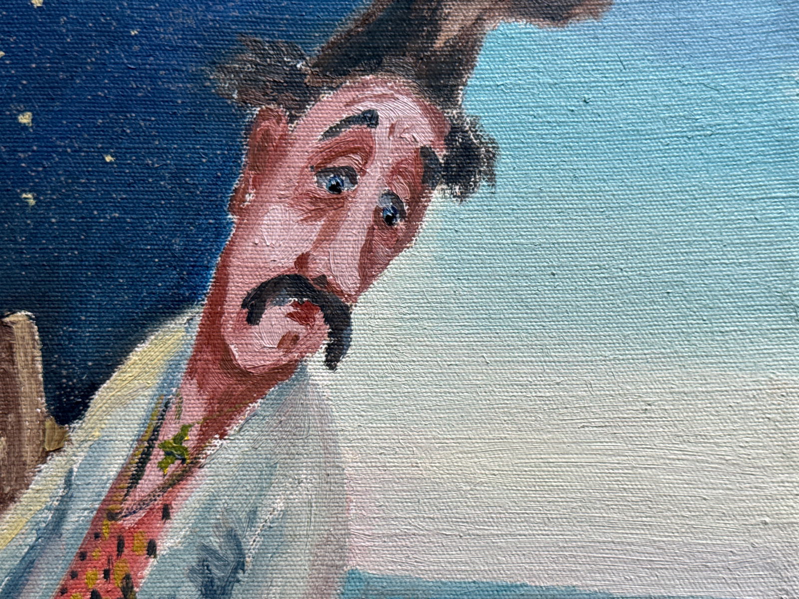 Oil painting with frame Flying ship K. Leonid - 8