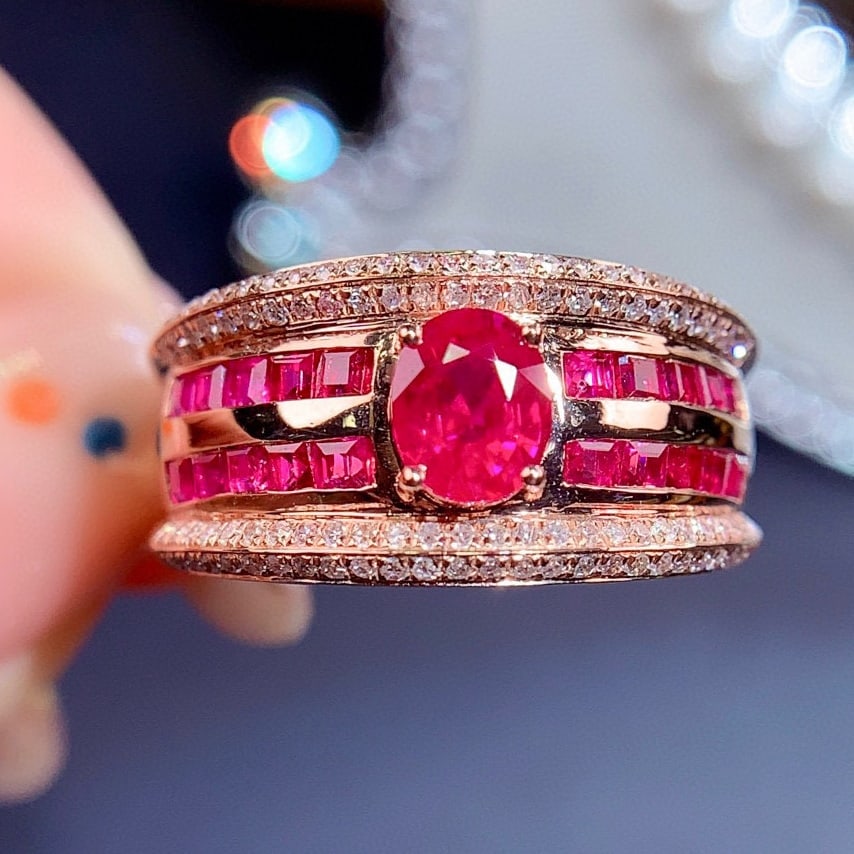 14K GOLD 1.48 CTW NATURAL RUBY & RUBY RING (1 of 5)