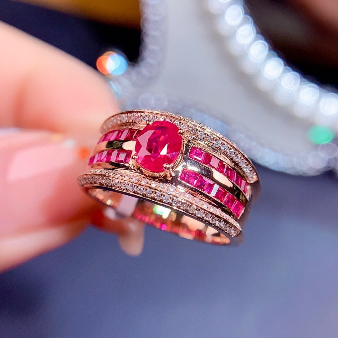 14K GOLD 1.48 CTW NATURAL RUBY & RUBY RING - 3