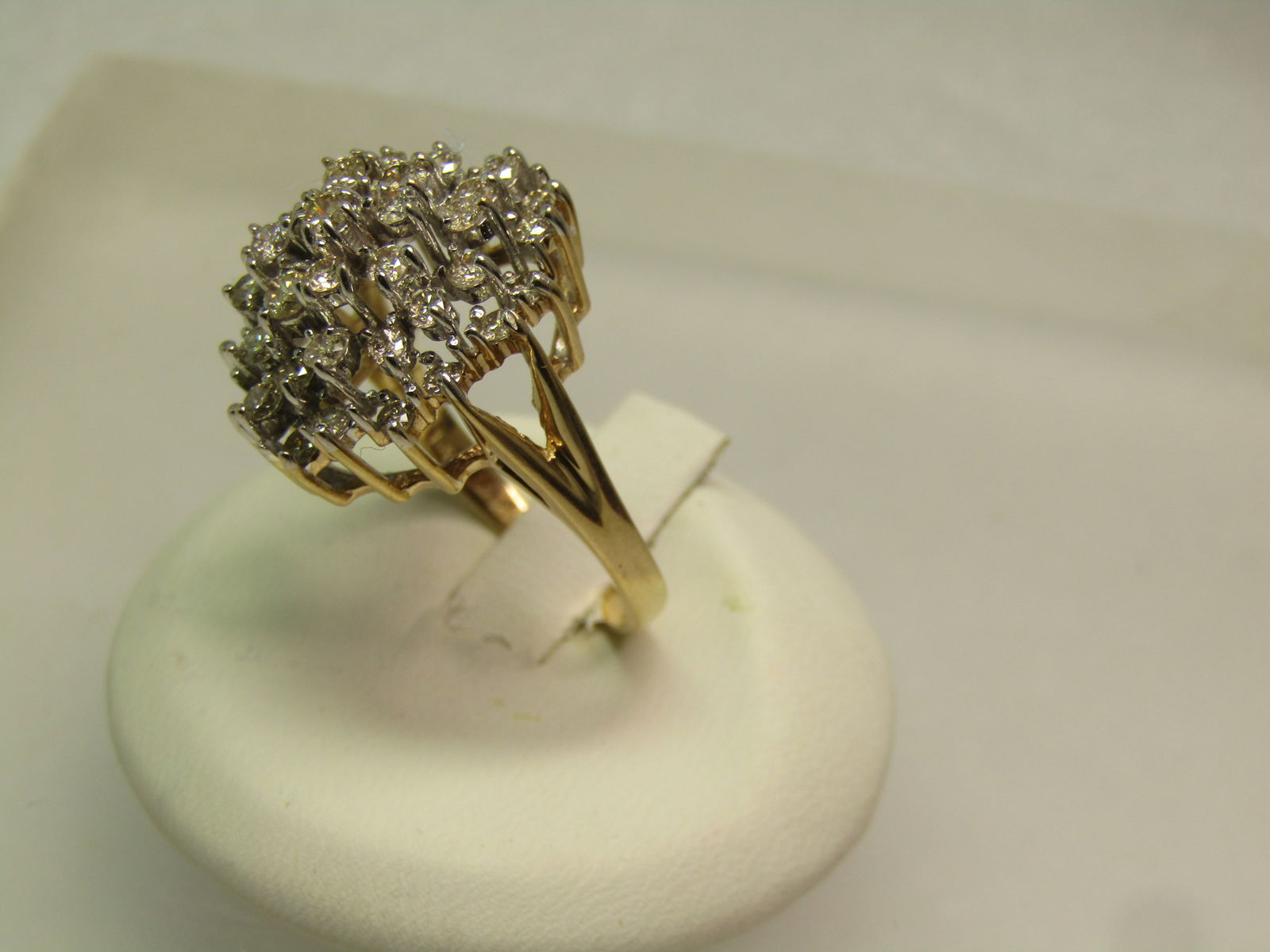 Vintage 10kt Diamond Cluster Ring, Ladies, 1.5 ctw, Sz. 7.5, Signed Wegor, 1980's - 3