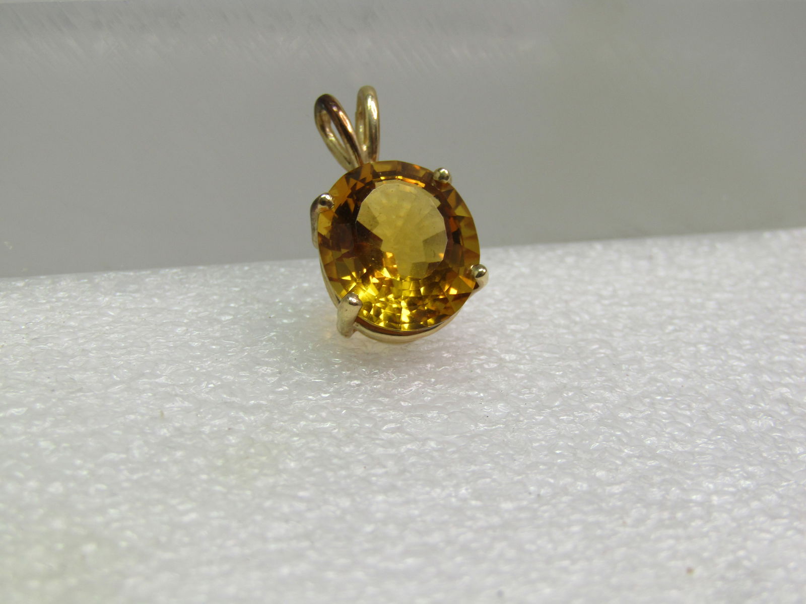 Vintage 10kt Yellow Topaz Oval Pendant, 1980's-1990's - 2
