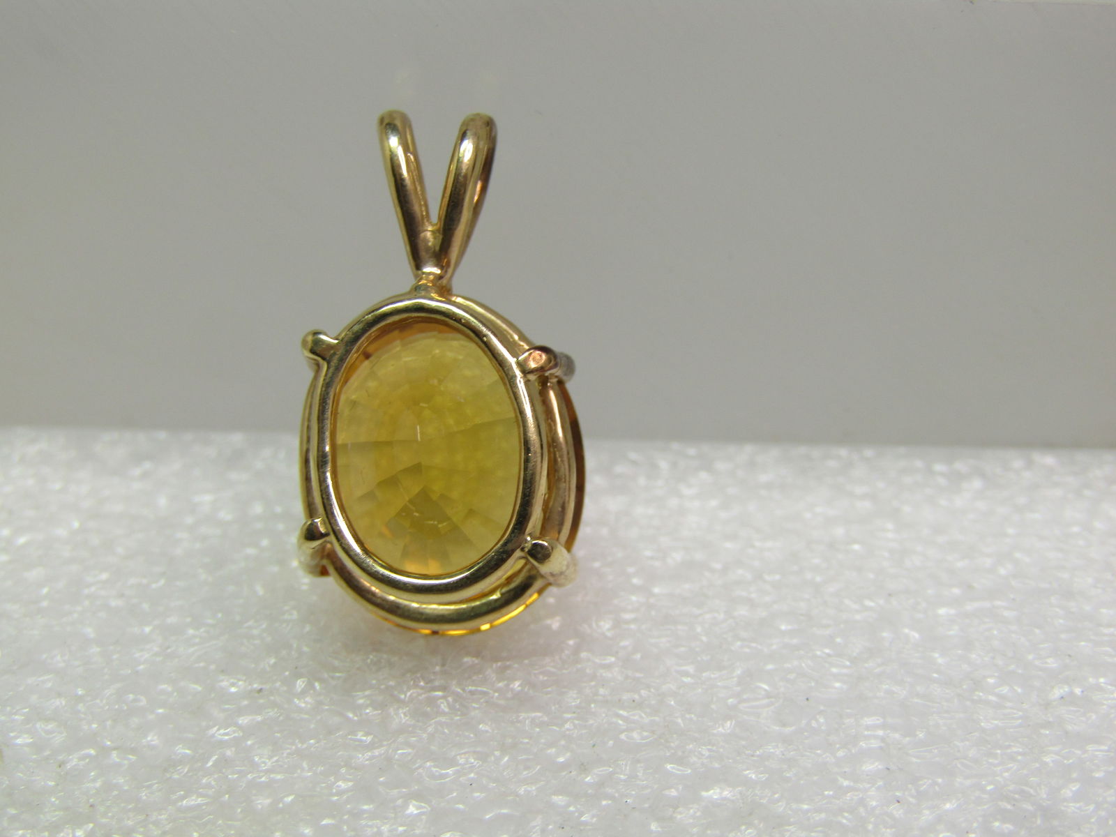 Vintage 10kt Yellow Topaz Oval Pendant, 1980's-1990's - 4