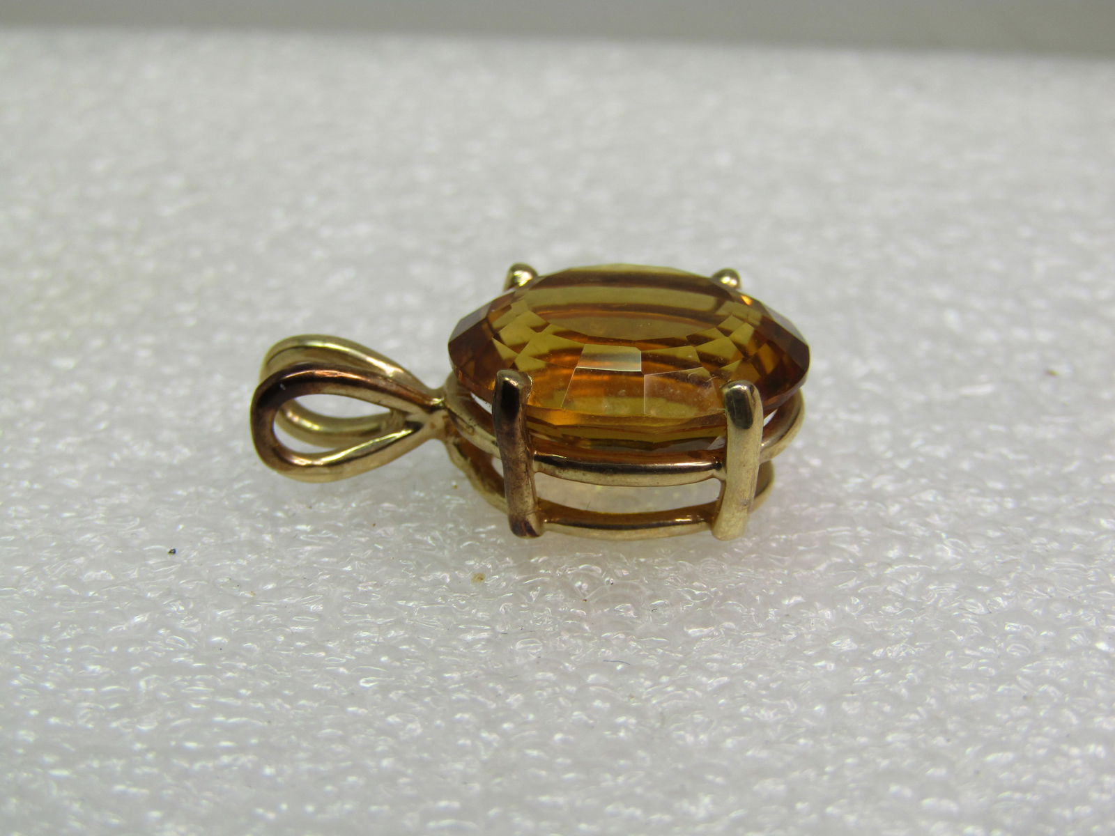 Vintage 10kt Yellow Topaz Oval Pendant, 1980's-1990's - 5