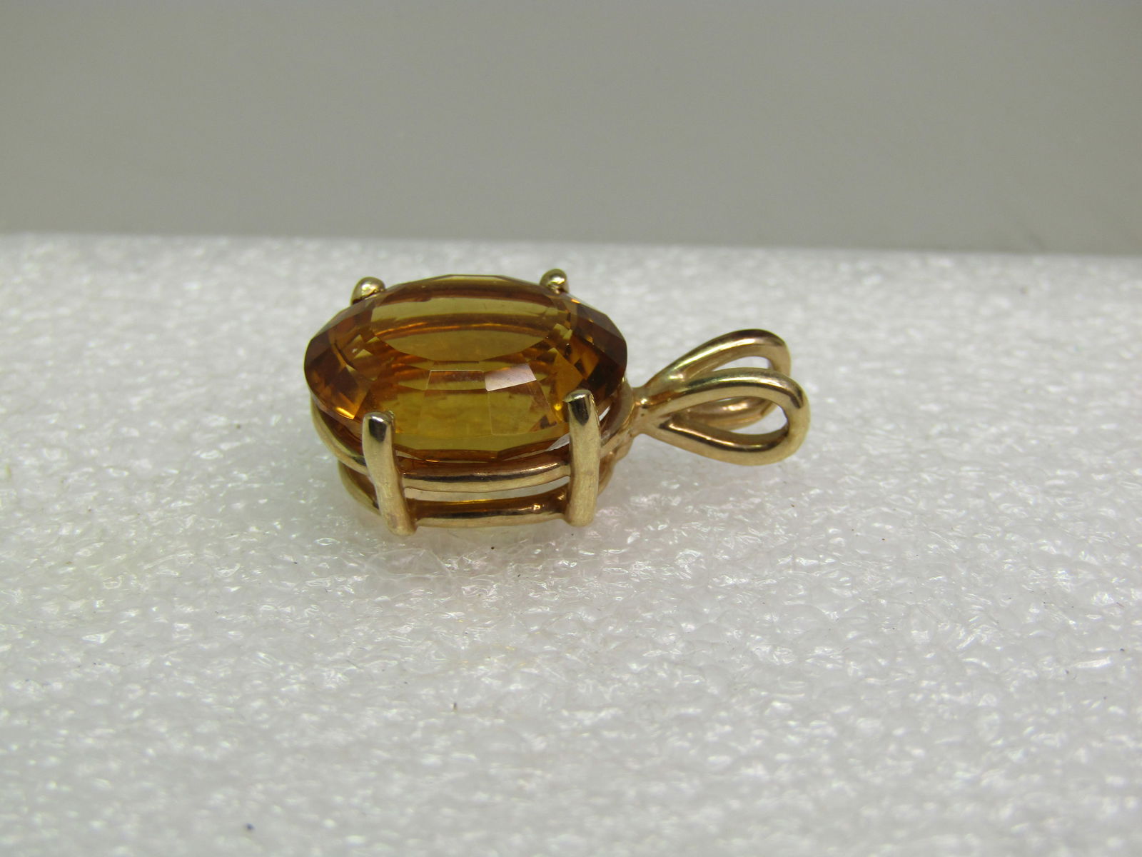 Vintage 10kt Yellow Topaz Oval Pendant, 1980's-1990's - 6