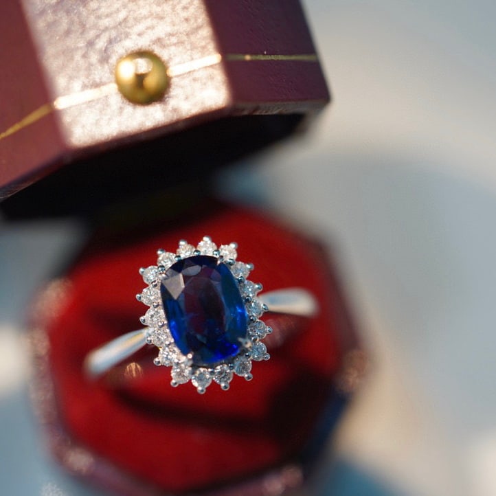 14K GOLD 1.36 CT NATURAL SAPPHIRE & DIAMOND RING - 2