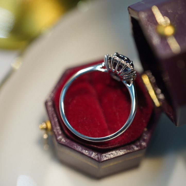 14K GOLD 1.36 CT NATURAL SAPPHIRE & DIAMOND RING - 4