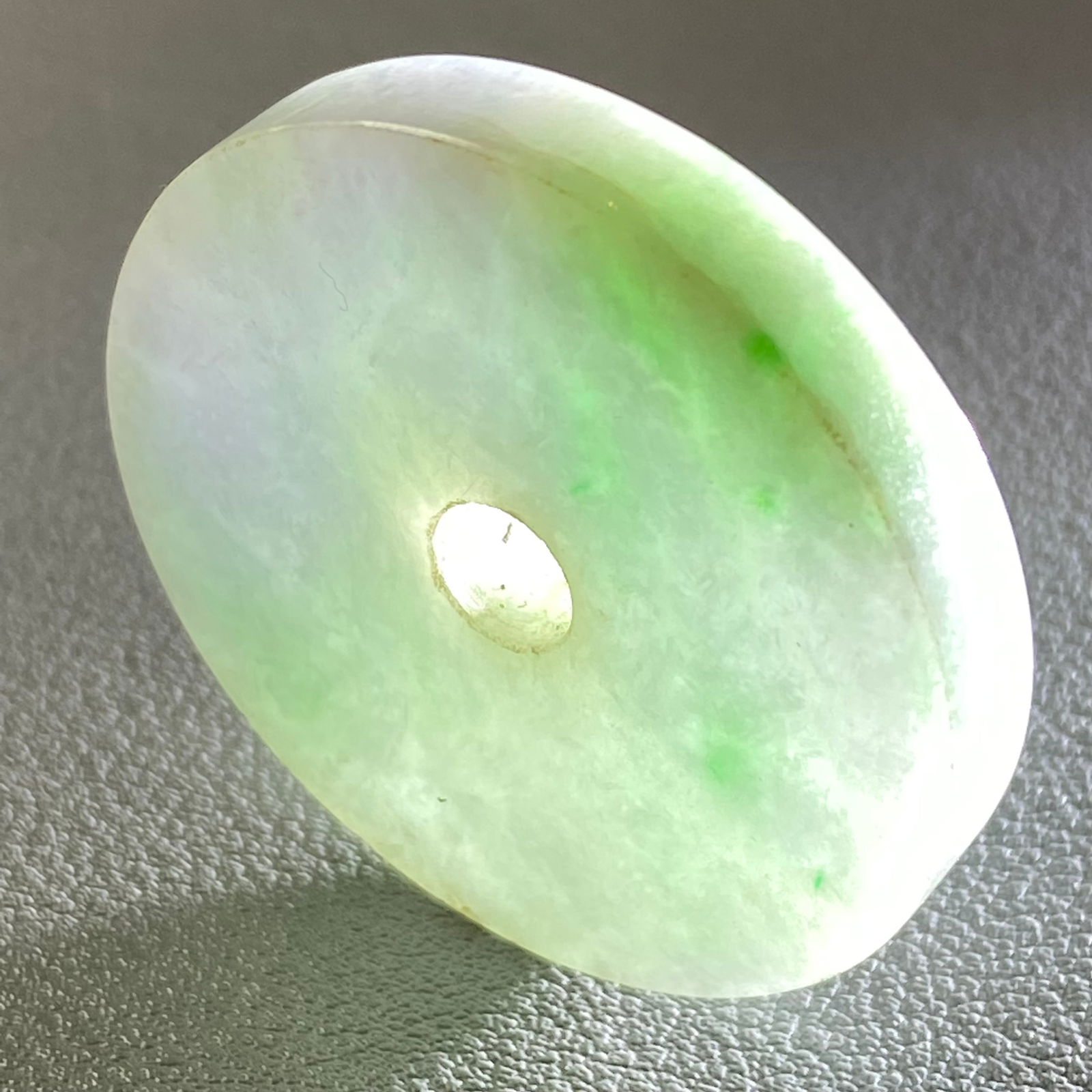 Grade A Apple Green Jadeite Jade carved Ping An Kou - 5