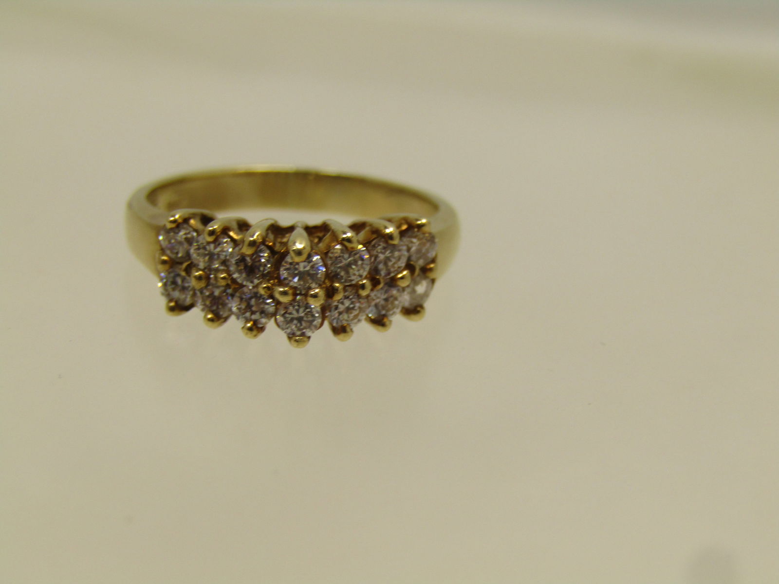 Vintage 10kt CZ Two Row Ring, Sz. 5, 1980's, Signed - 4