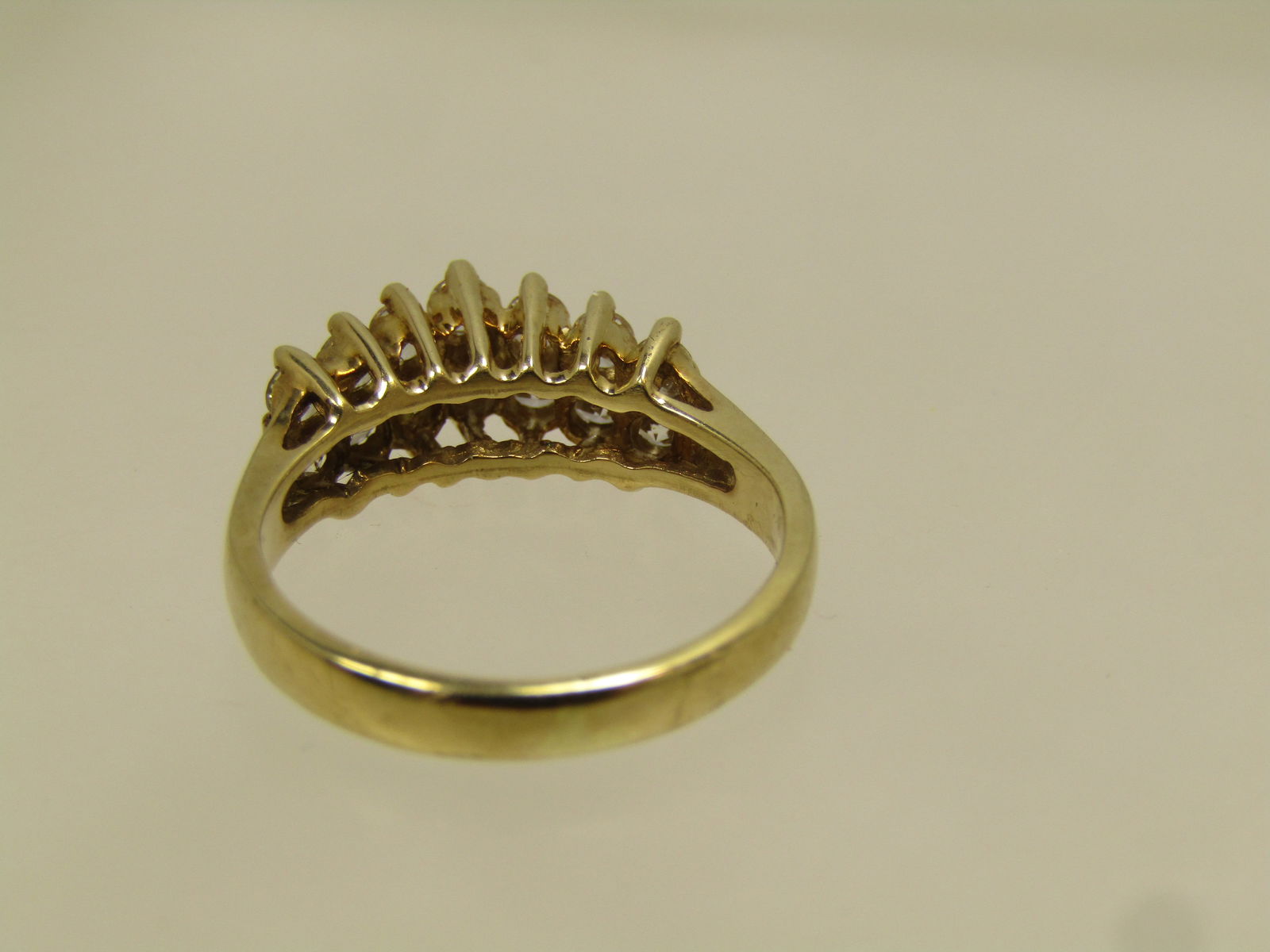 Vintage 10kt CZ Two Row Ring, Sz. 5, 1980's, Signed - 7