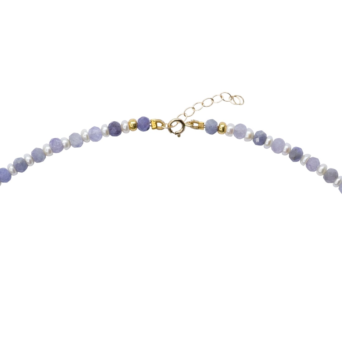 Tanzanite Pearl Necklace 14K Gold - 3