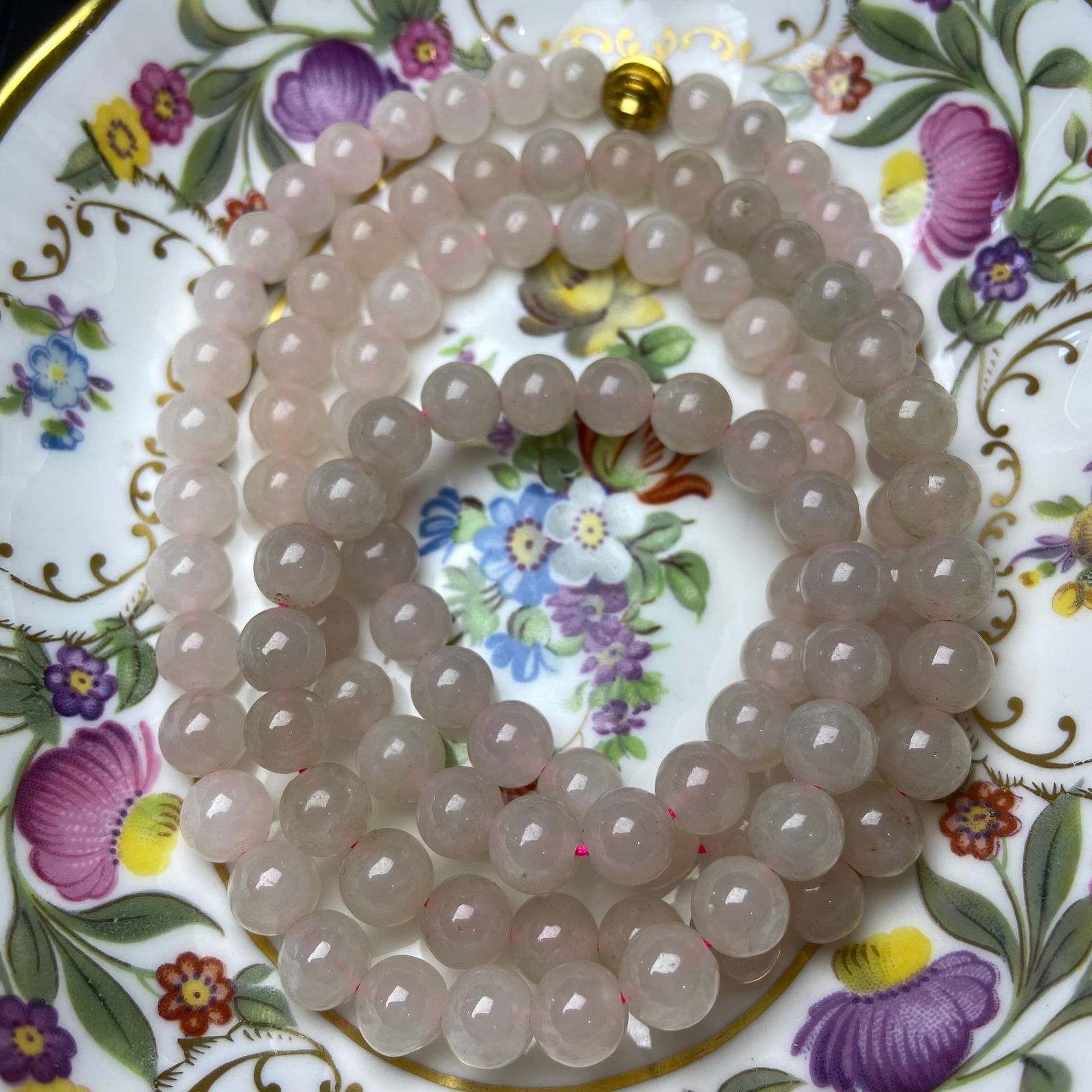 Exquisite Chinese Vintage Grade A icy jadeite jade beads necklace - 7