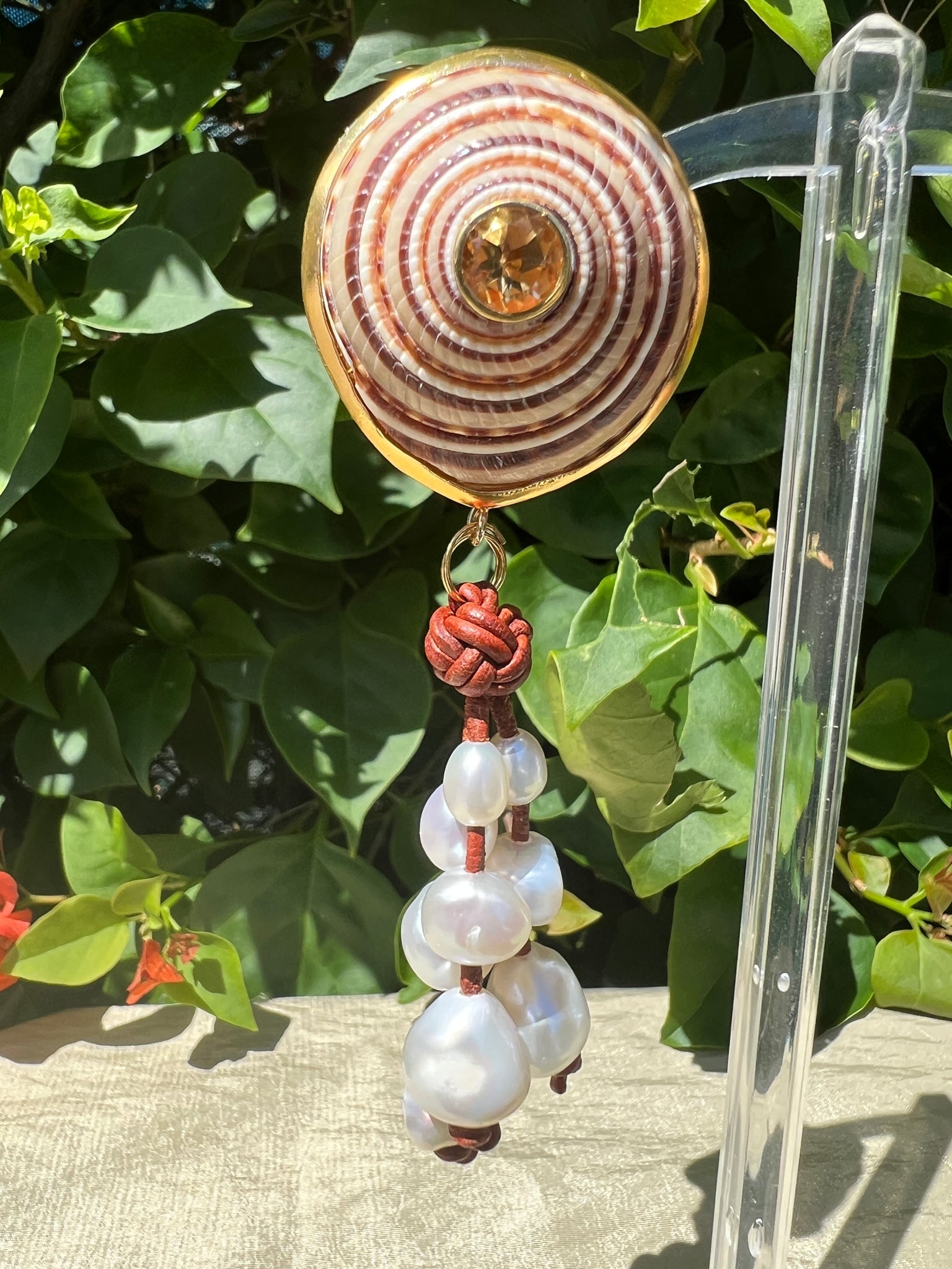 Sundial Shell & Pearl Drop Earrings - 4