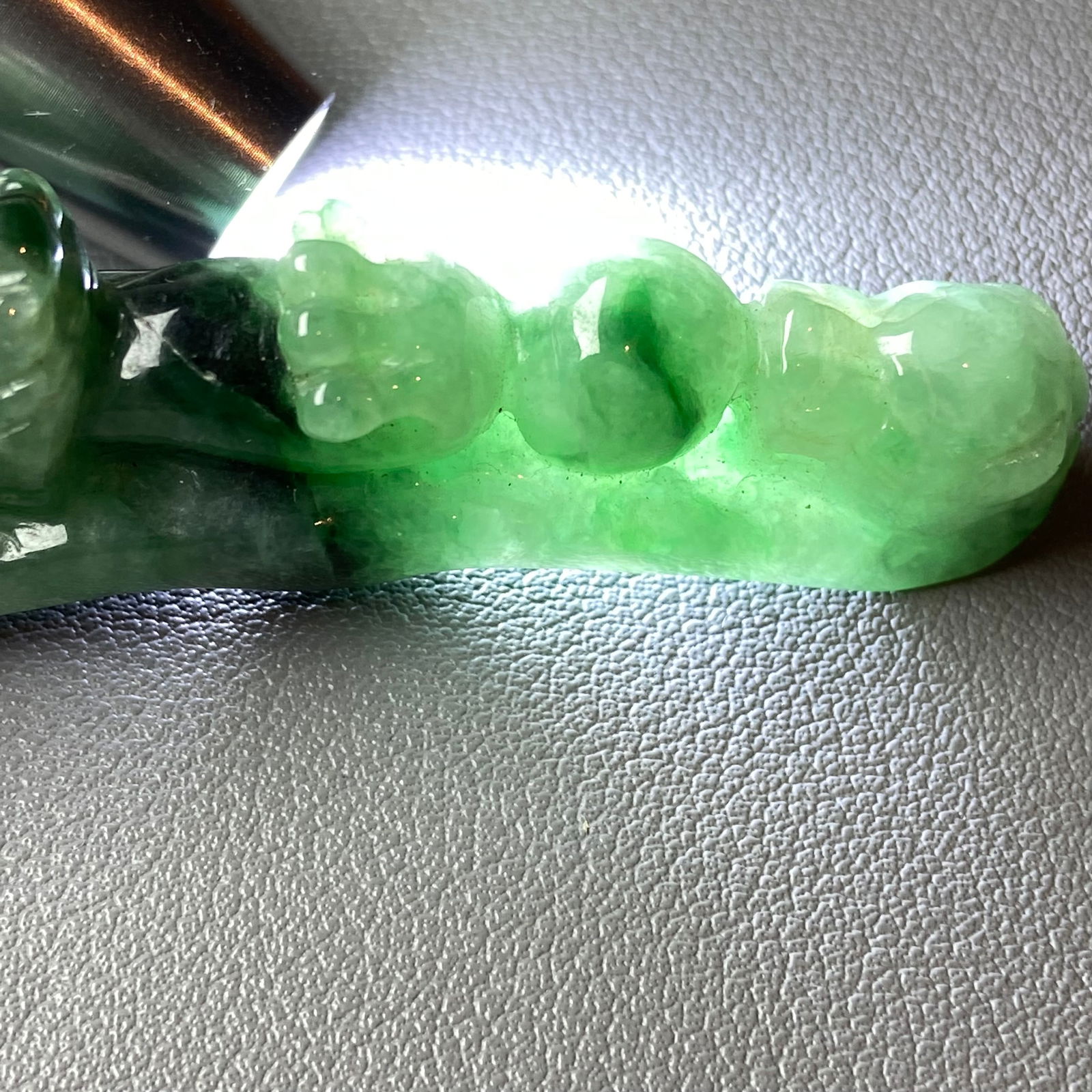 Antique Chinese Green Jadeite Jade Dragon Belt Hook - 15