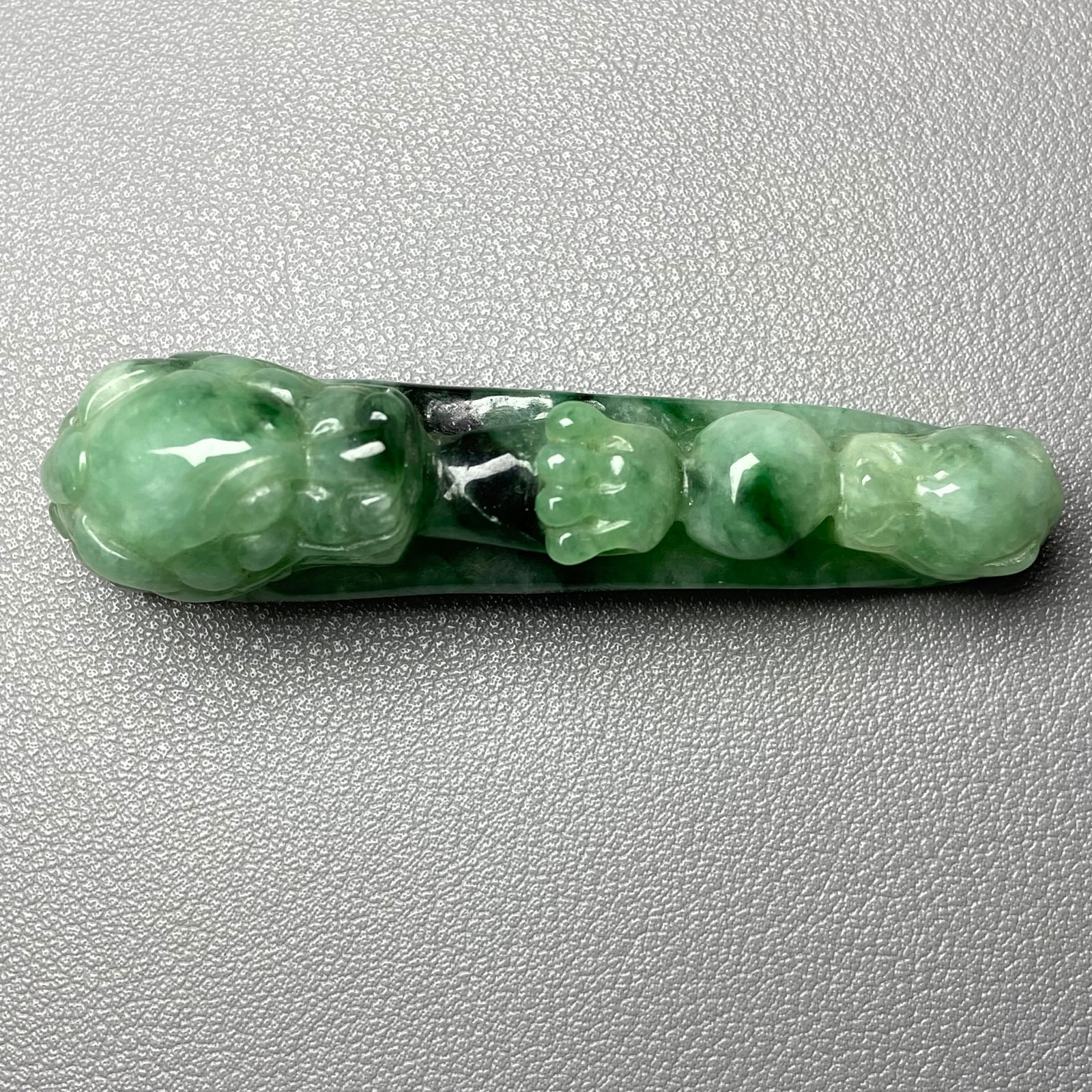 Antique Chinese Green Jadeite Jade Dragon Belt Hook - 3
