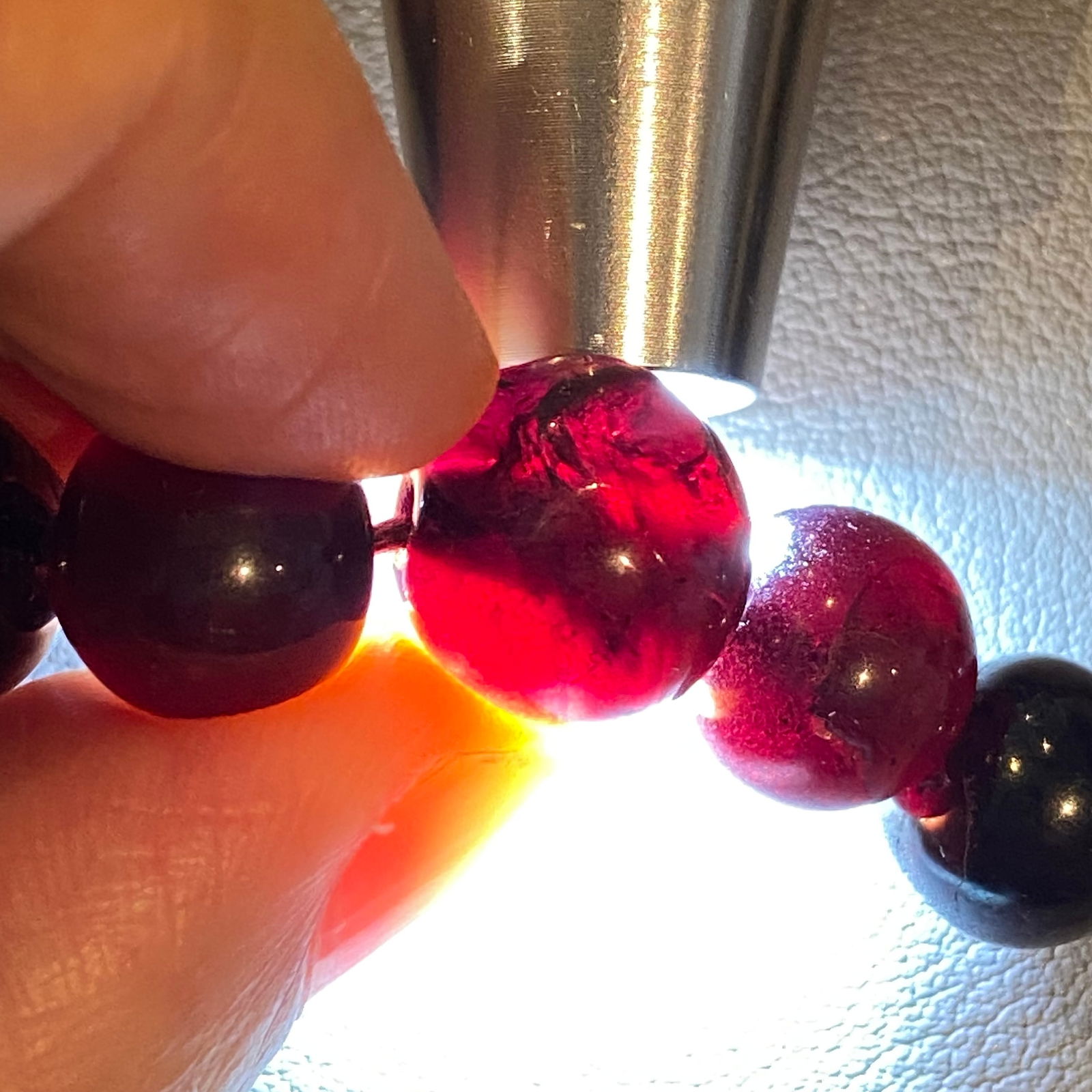 Antique Tunbled Almandine Garnet, 13mm large natural Garnet beads necklace with 18k Gold plated - 7