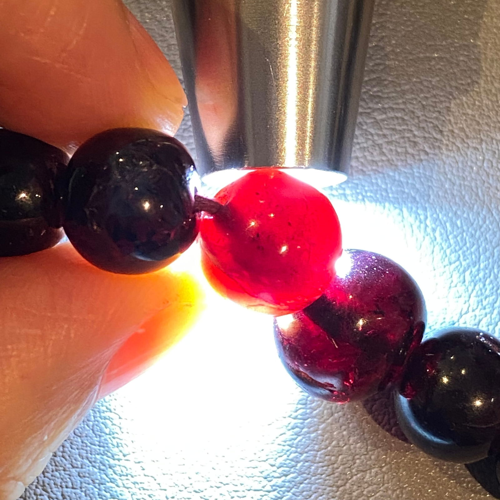 Antique Tunbled Almandine Garnet, 13mm large natural Garnet beads necklace with 18k Gold plated - 8