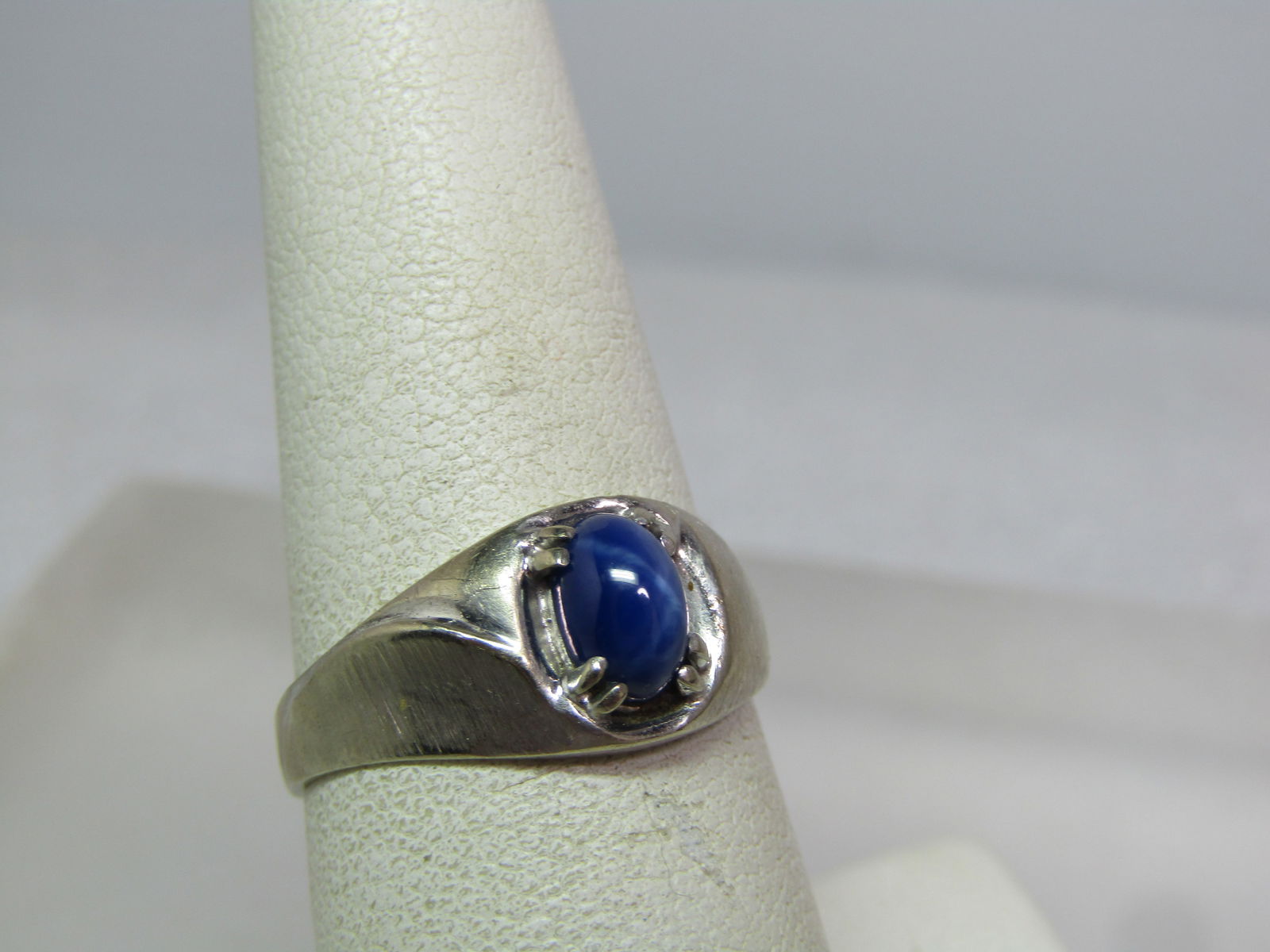 Vintage 10kt Star Sapphire Ring, Men's, Sz. 7.75, Signed JU, 1960's-1970's - 2