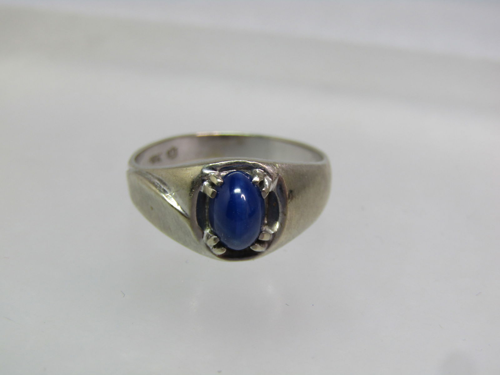 Vintage 10kt Star Sapphire Ring, Men's, Sz. 7.75, Signed JU, 1960's-1970's - 4
