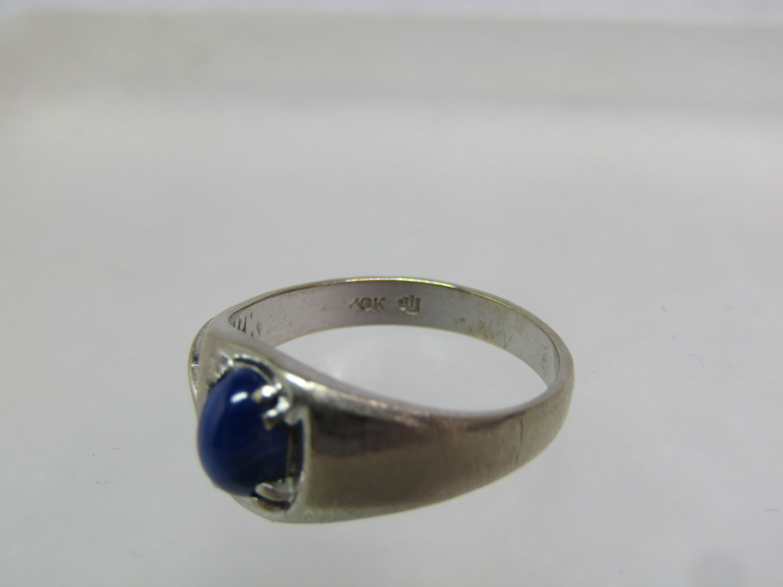 Vintage 10kt Star Sapphire Ring, Men's, Sz. 7.75, Signed JU, 1960's-1970's - 6