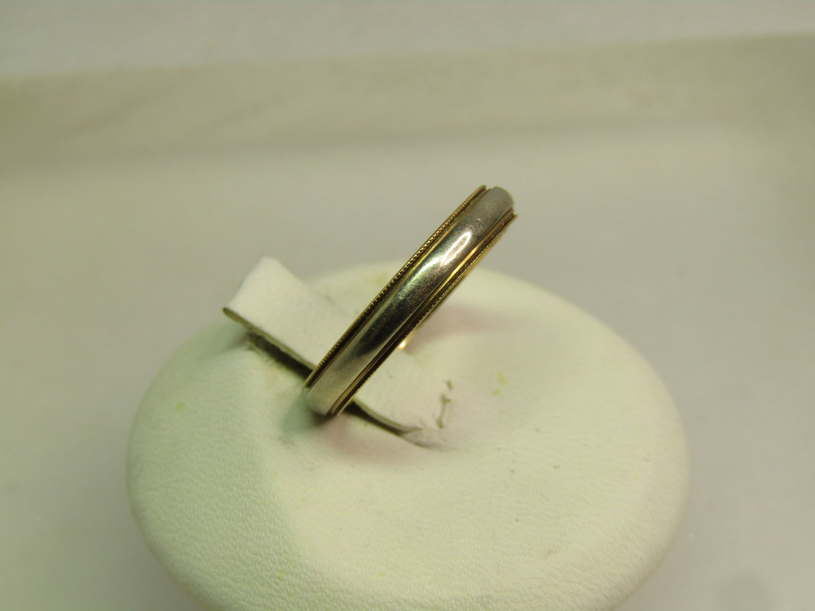 Vintage 14kt Two-Tone Wedding Band, Sz. 6.25. 1940's-1950's - 2