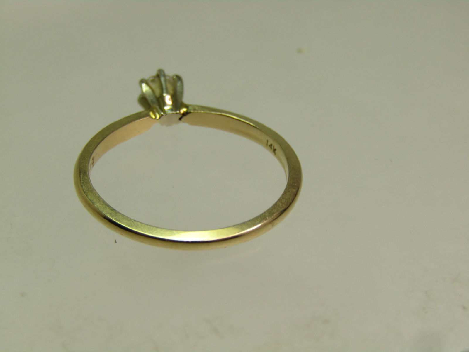 Vintage 14kt Diamond Engagement Ring. .20 ctw, Solitaire, Sz. 7, Signed Baumf, 1960's-1980's - 6