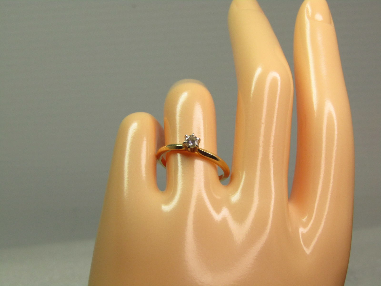 Vintage 14kt Diamond Engagement Ring. .20 ctw, Solitaire, Sz. 7, Signed Baumf, 1960's-1980's - 7