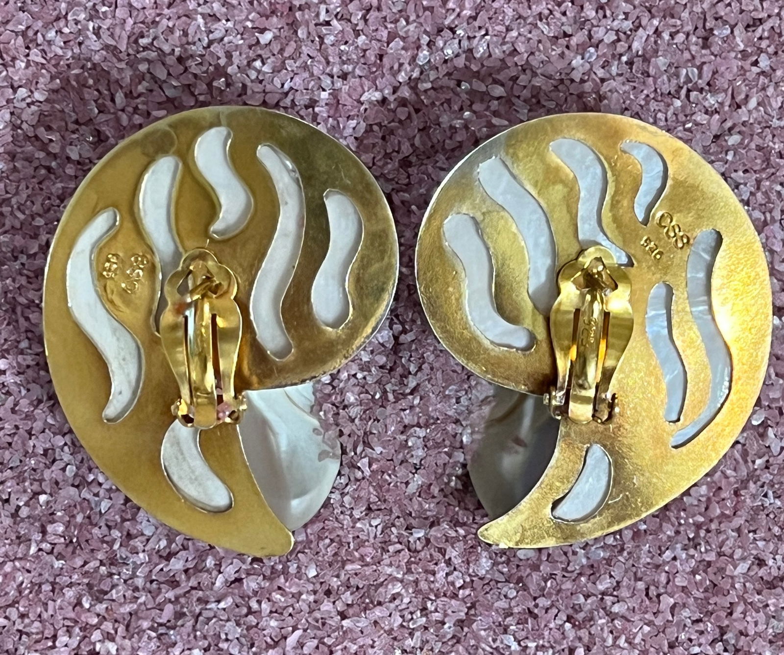 Leopard-spotted Nautilus Earrings with Citrines - 3