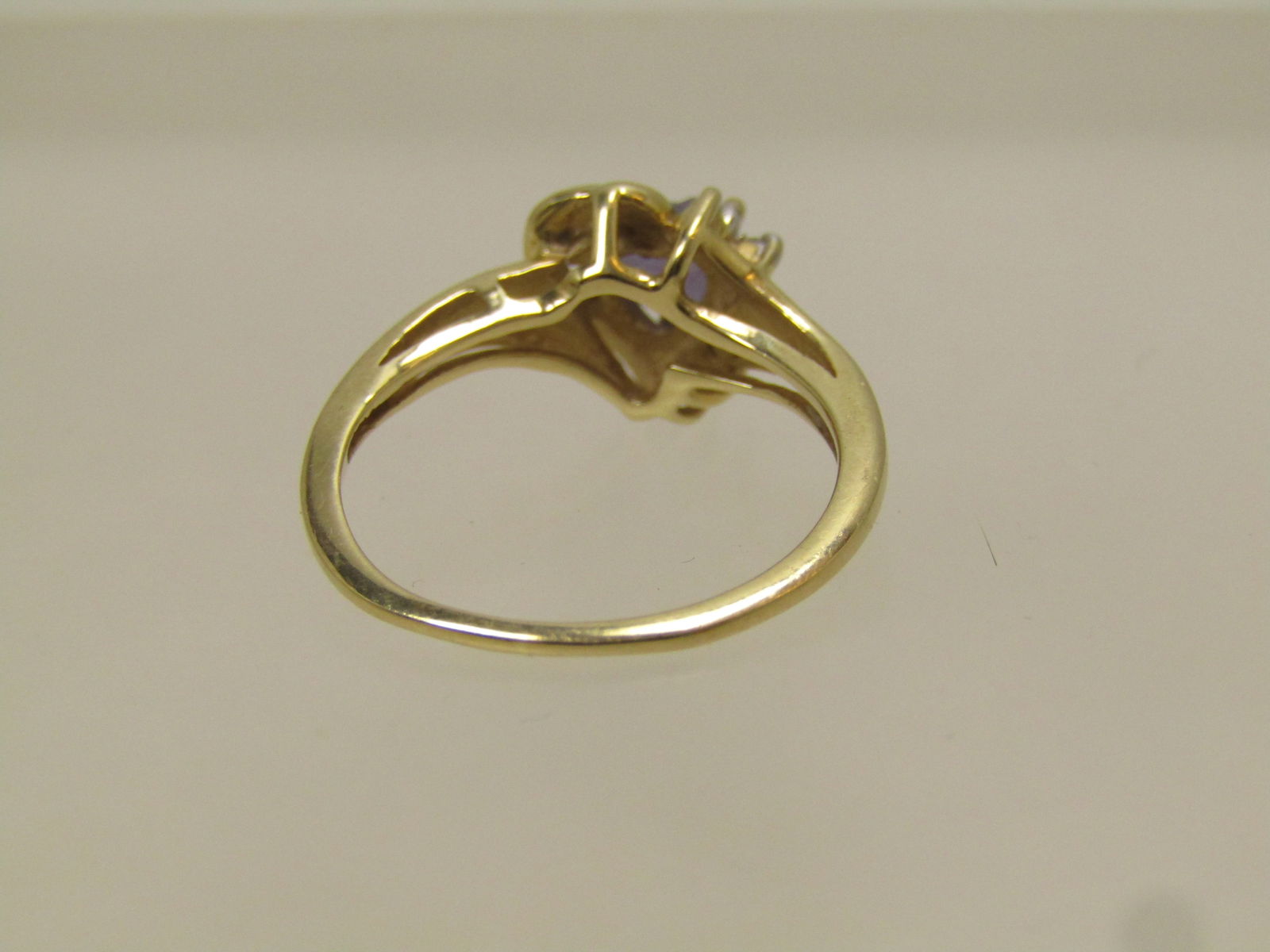 Vintage 10kt Tanzanite Heart & Diamond Ring, Sz. 6, 1980's, Signed - 6