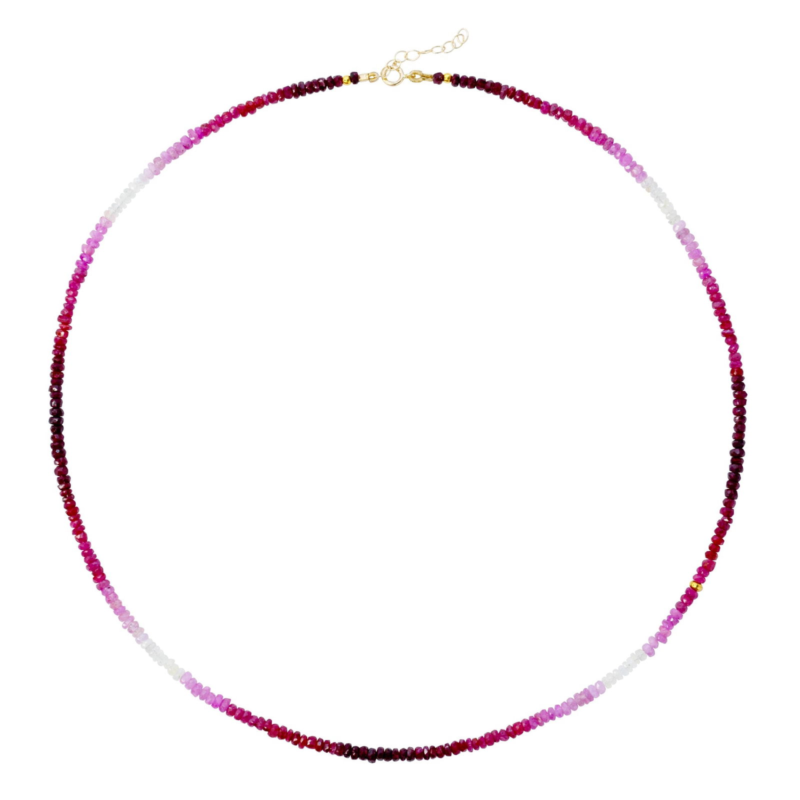 Birthstone July Ruby Ombre Necklace 14K Gold II: Title:Birthstone July Ruby Ombre Necklace 14K Gold II Description:Ignite your inner fire with this ombre ruby necklace from Bombyx House, a testament to passion and strength. As the gradient of reds c
