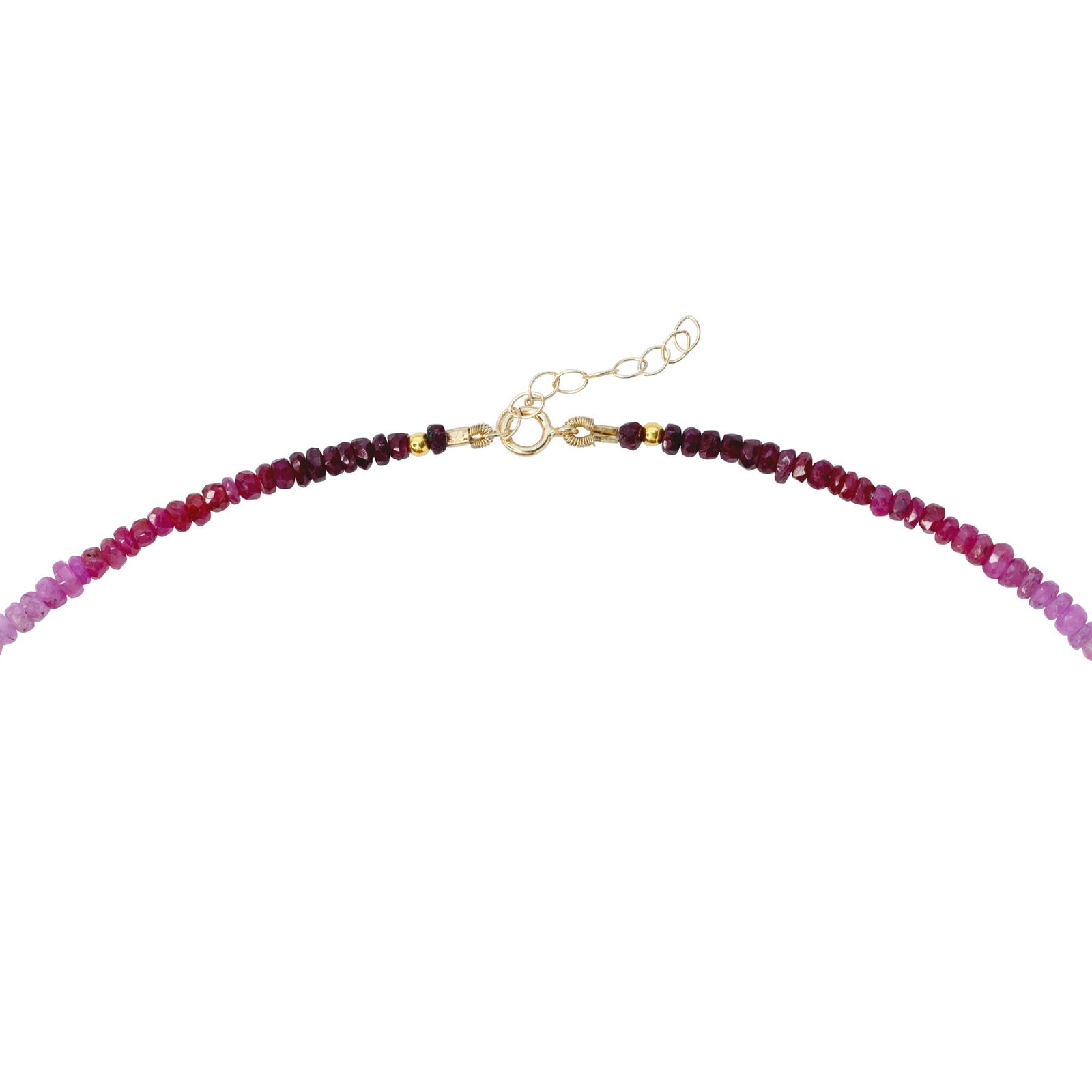 Birthstone July Ruby Ombre Necklace 14K Gold II - 3