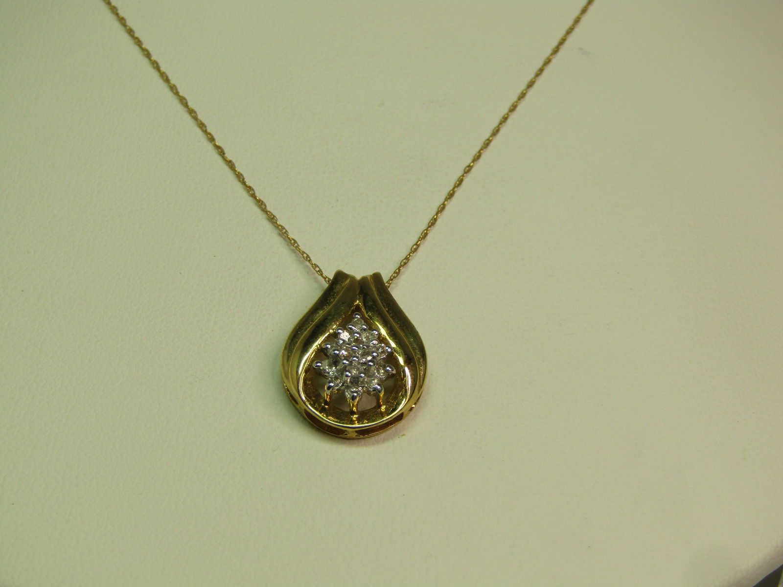 Vintage 10kt Diamond Necklace, 19", 1970's-1980's - 3