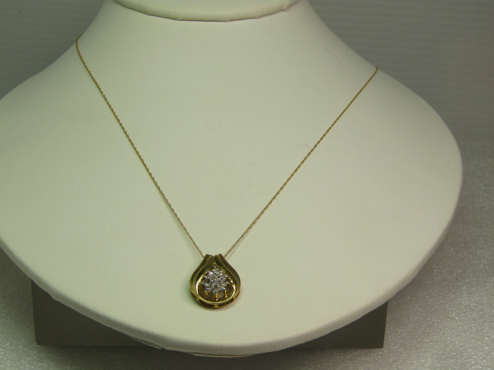 Vintage 10kt Diamond Necklace, 19", 1970's-1980's - 5