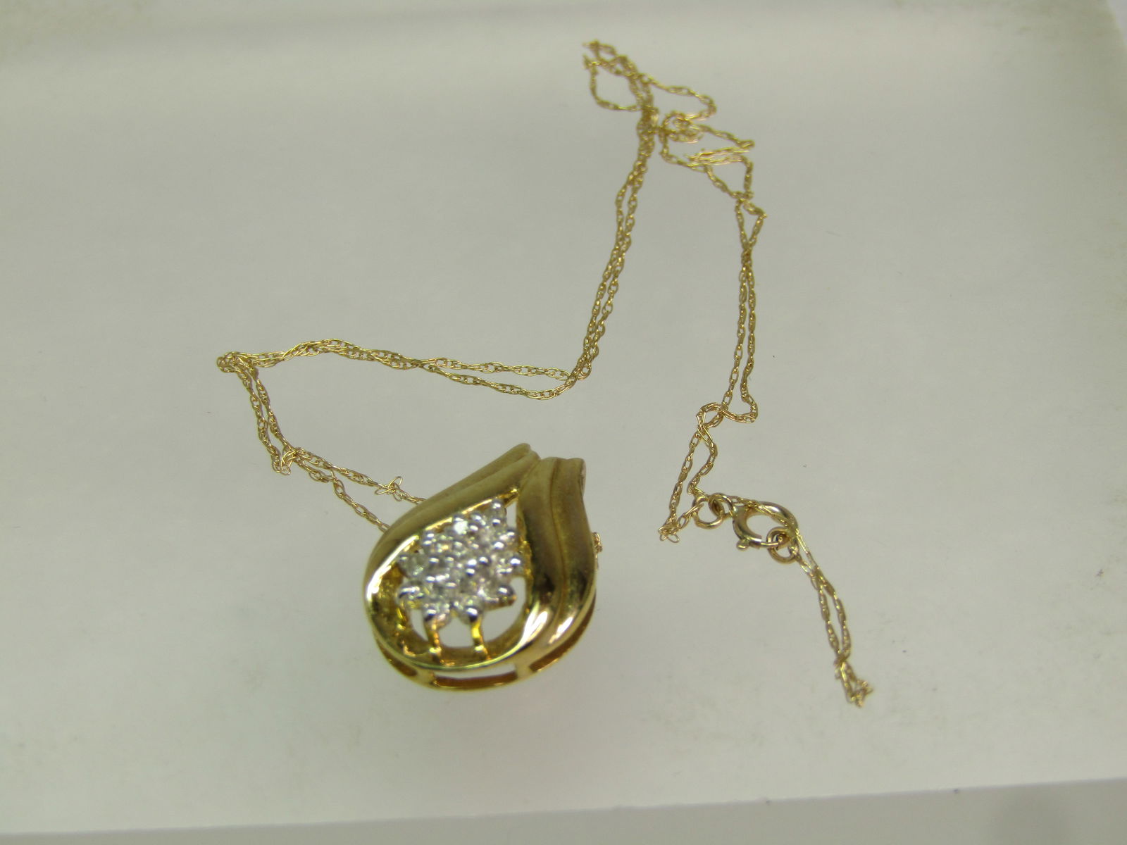 Vintage 10kt Diamond Necklace, 19", 1970's-1980's - 6