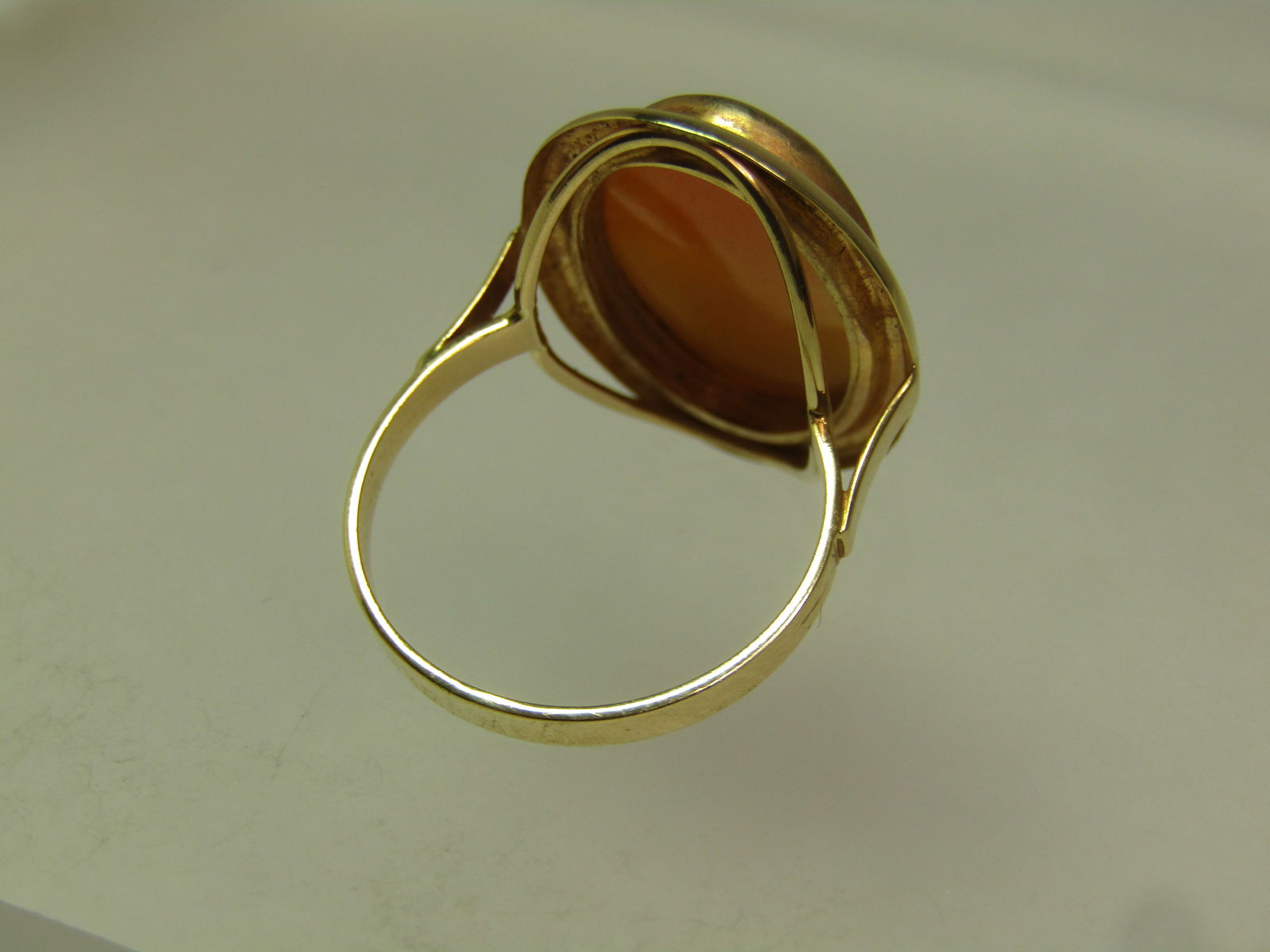 Vintage 14kt Cameo Ring, Sz. 7, Italy, 1970's-1980's, Signed - 6