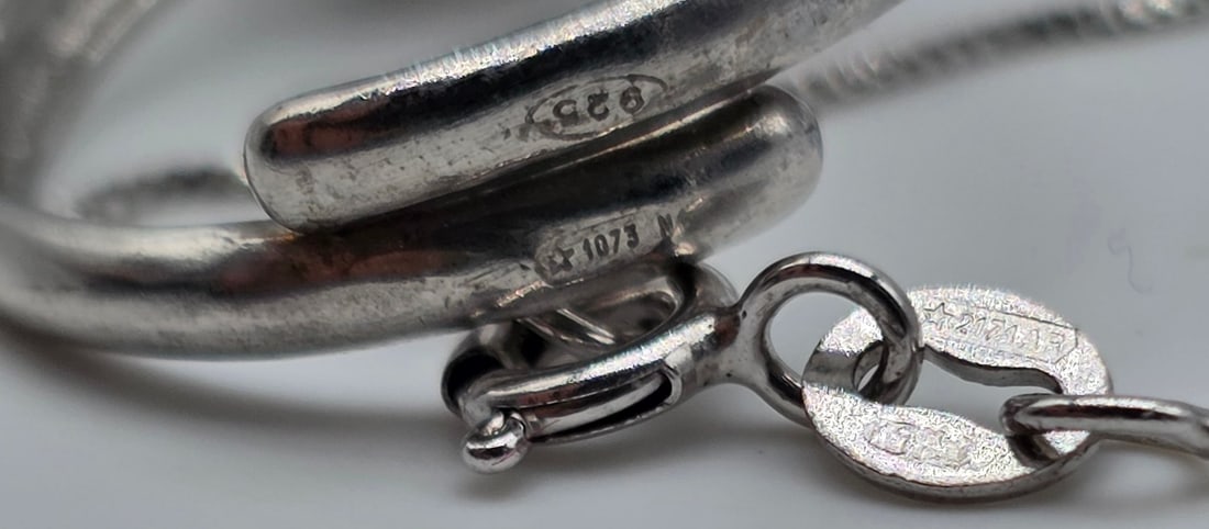 925 silver necklace and ring with red coral (corallium rubrum) and zirconia - 4