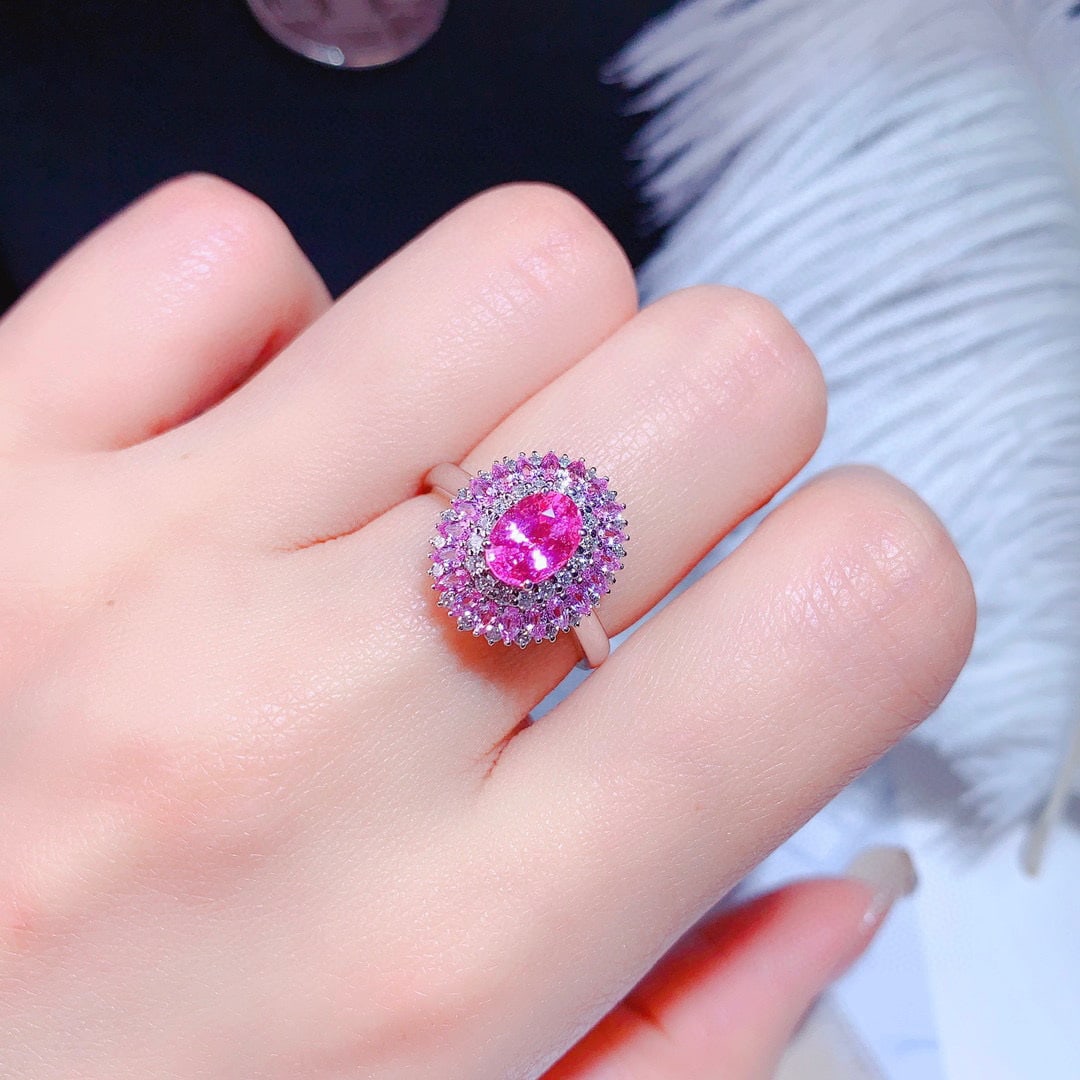 14K GOLD 1.66 CTW NATURAL PADPARADSCHA SAPPHIRE & DIAMOND RING - 5