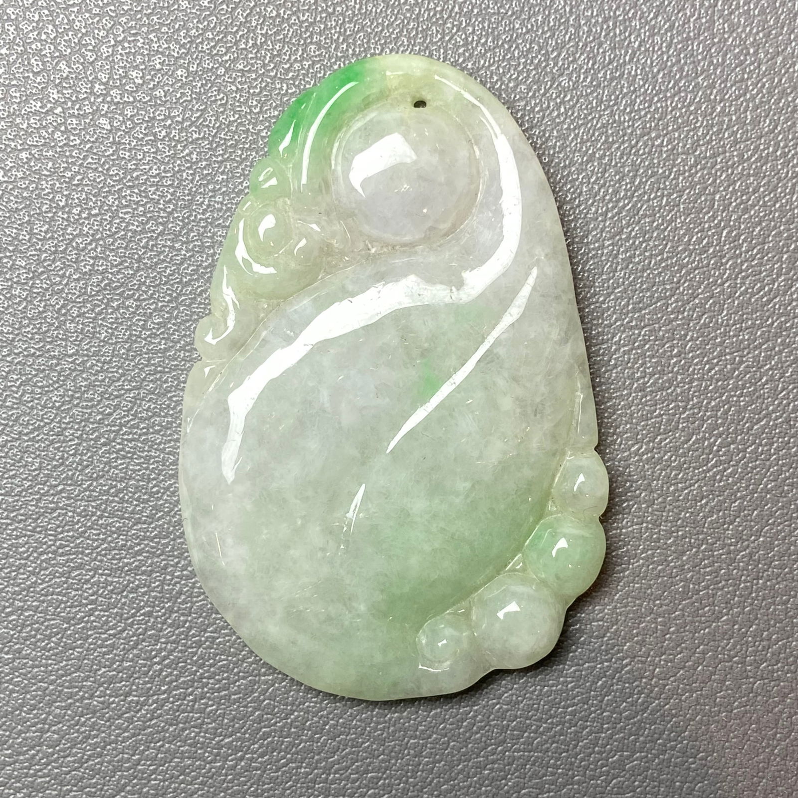 Antique Chinese Natural Icy Apple Green Jadeite Jade Ruyi Statue (1 of 11)