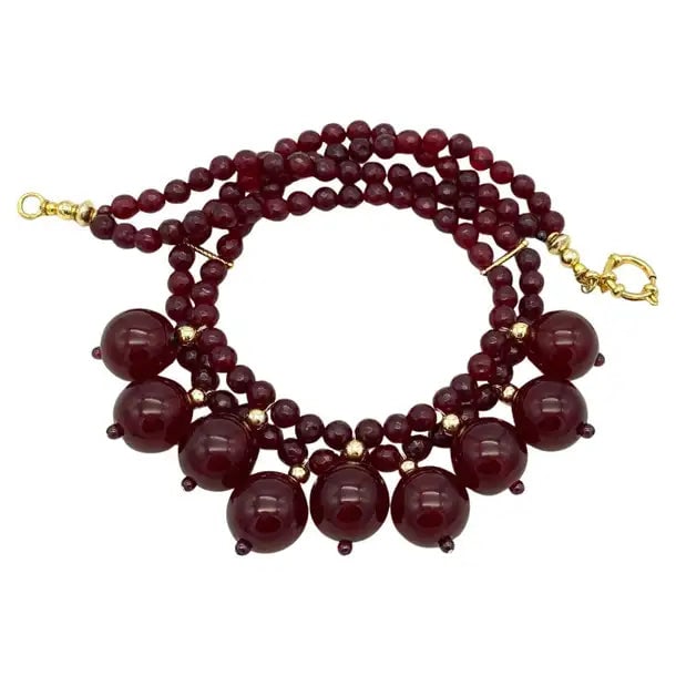 Cherry Bakelite and Gold Filled Necklace - 3