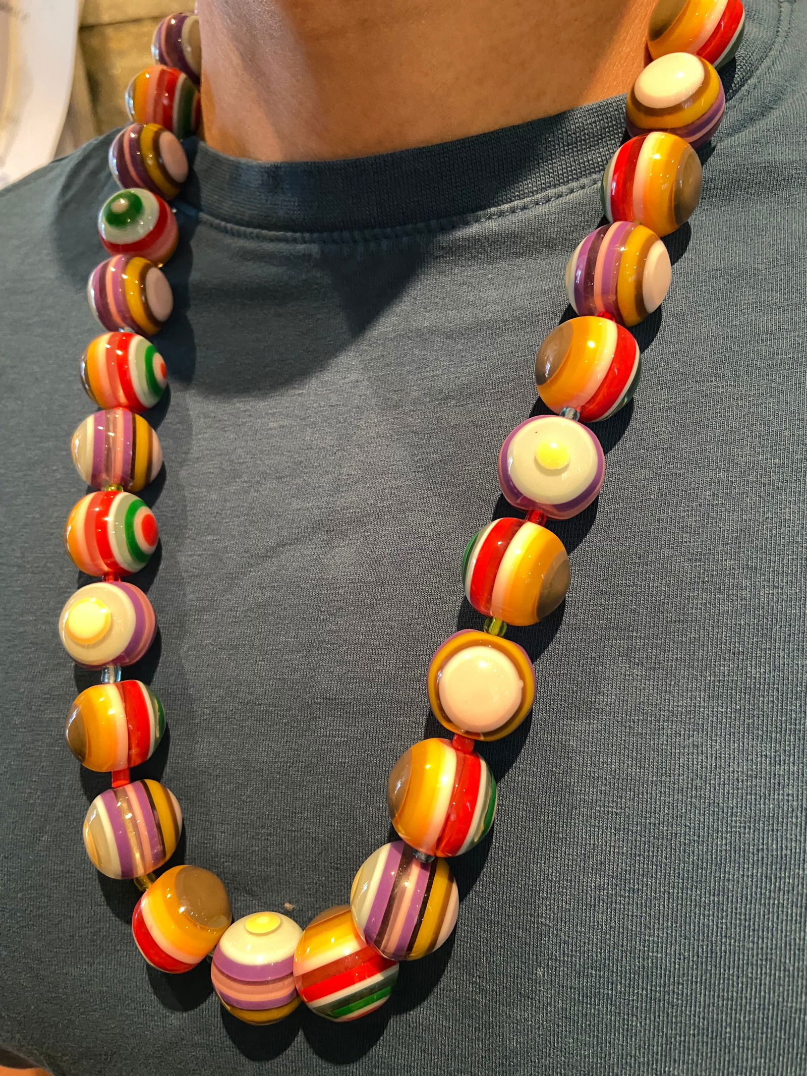 Pop Art Large Olho Grego(Greek Eye) statement Necklace by Sobral - 5